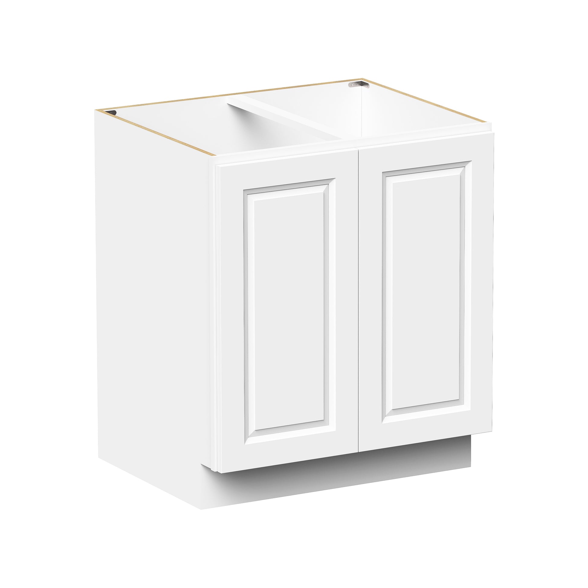Glacier White RTA 24"-36"W x 24"D x 34.5"H Full Height Door Base Cabinets With 2 Doors & 1 Shelf