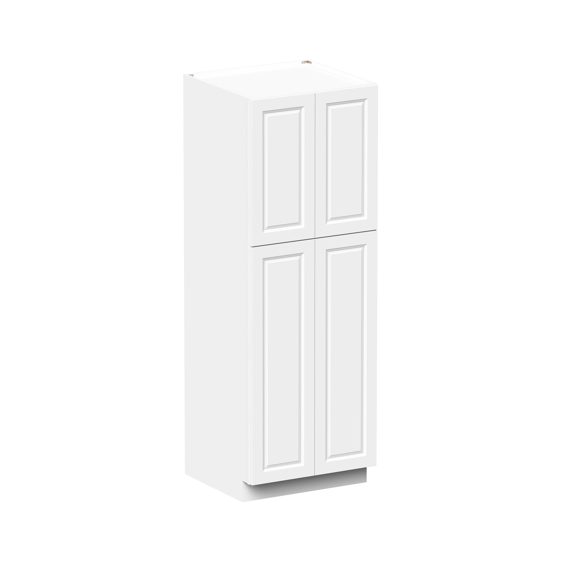 Glacier White RTA 24"/30"W x 27"D x 84"/90"H Pantry Tall Cabinet With 4 Doors & 4 Shelves