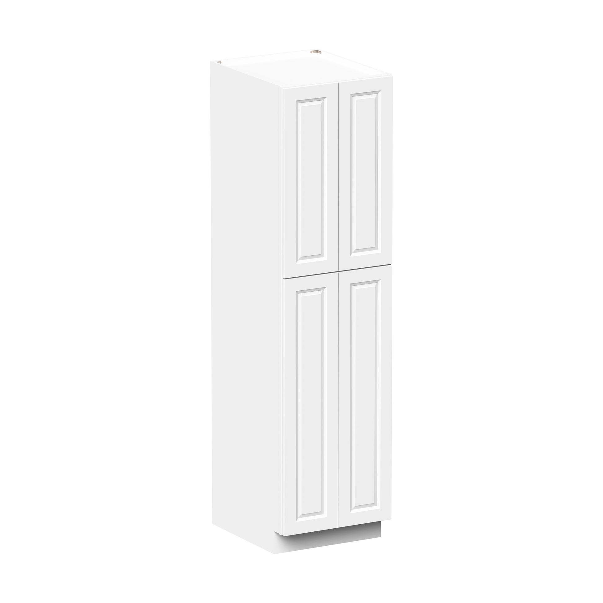 Glacier White RTA 24"/30"W x 27"D x 84"/90"H Pantry Tall Cabinet With 4 Doors & 4 Shelves