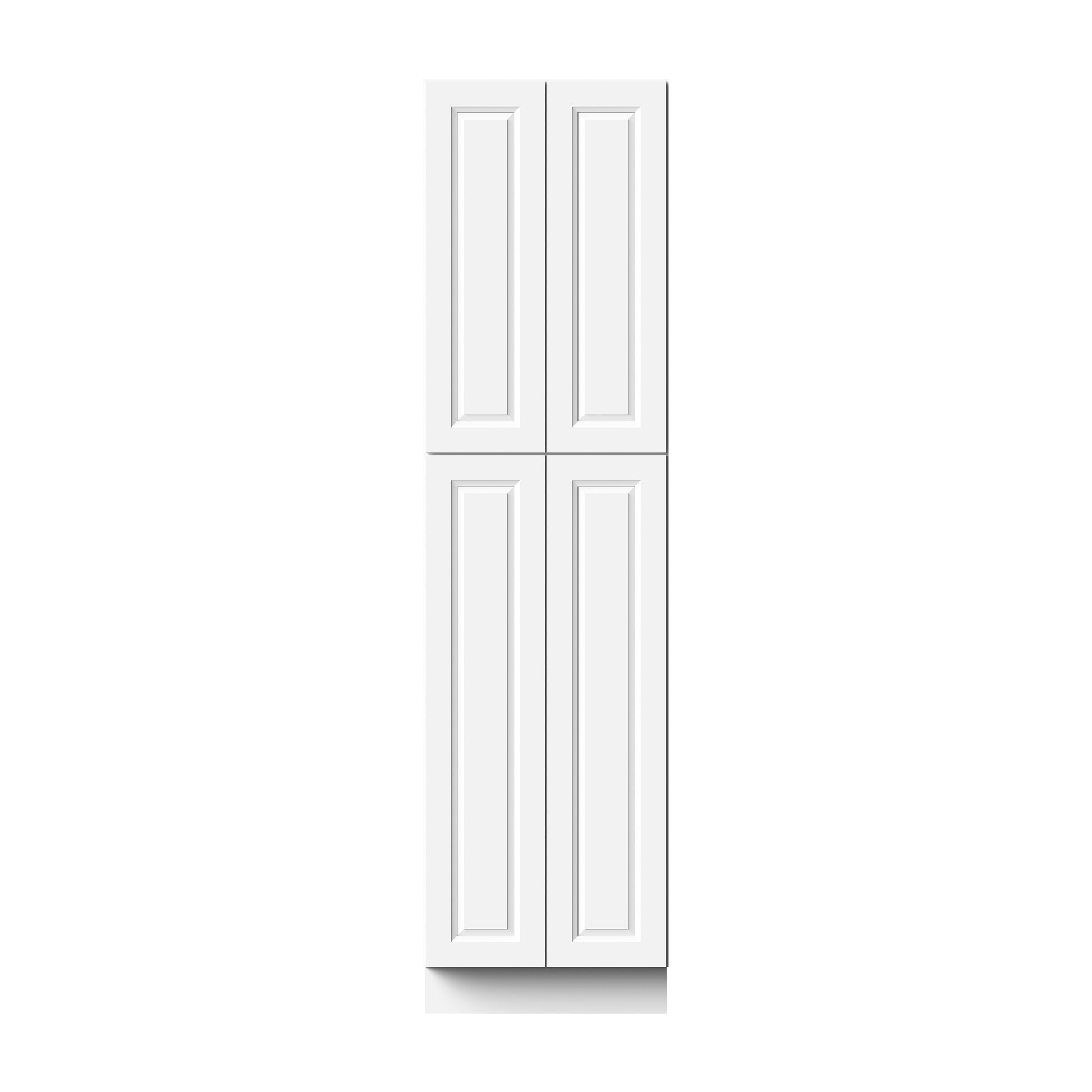 Glacier White RTA 24"/30"W x 27"D x 84"/90"H Pantry Tall Cabinet With 4 Doors & 4 Shelves