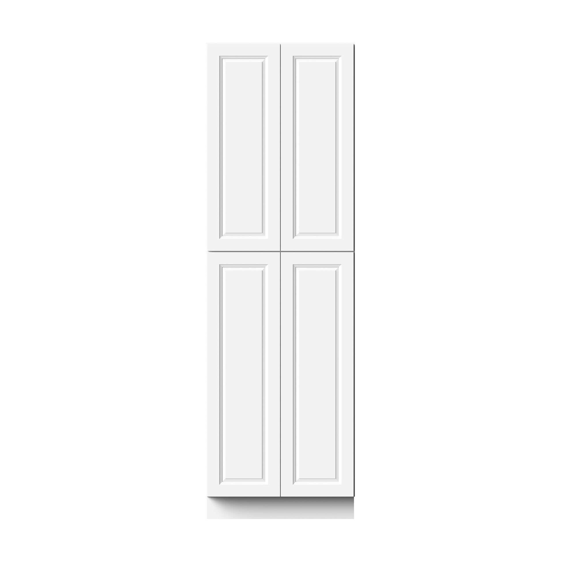 Glacier White RTA 24"/30"W x 27"D x 96"H Pantry Tall Cabinet With 4 Doors & 5 Shelves