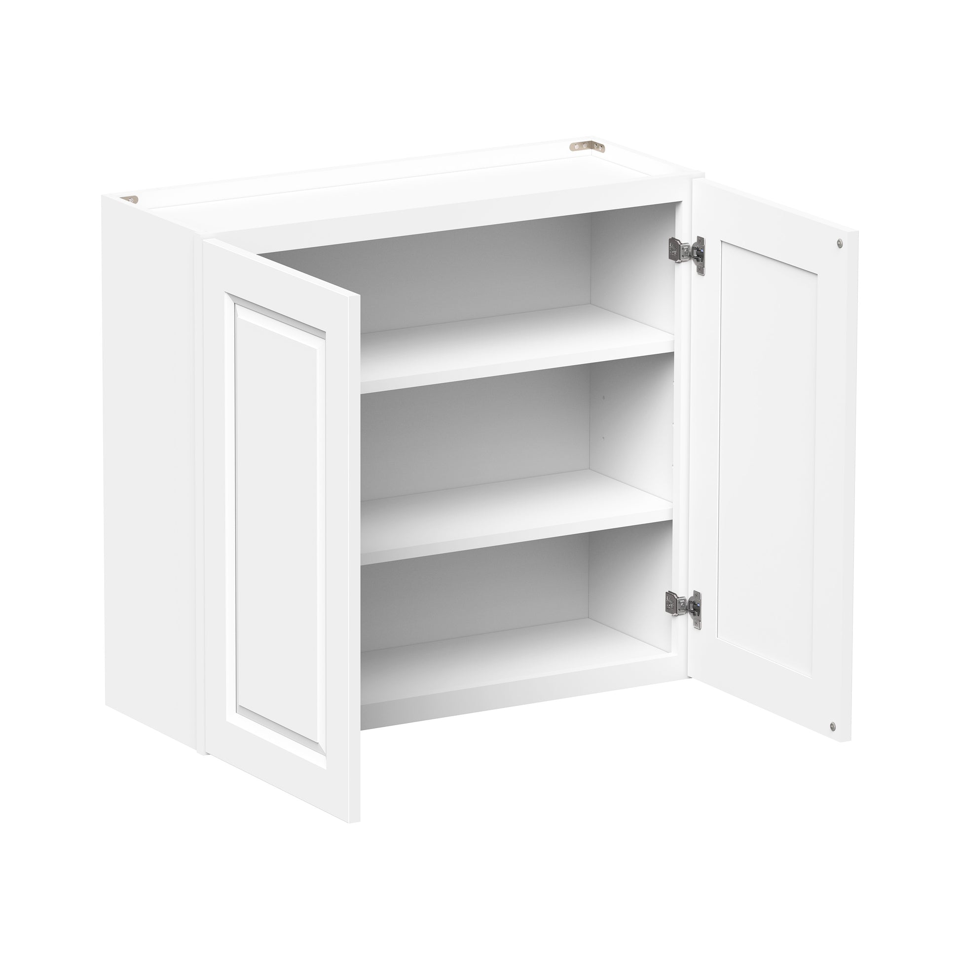 Glacier White RTA 24"-36"W x 12"D x 30"/36"H Standard Wall Cabinets With 2 Doors & 2 Shelves