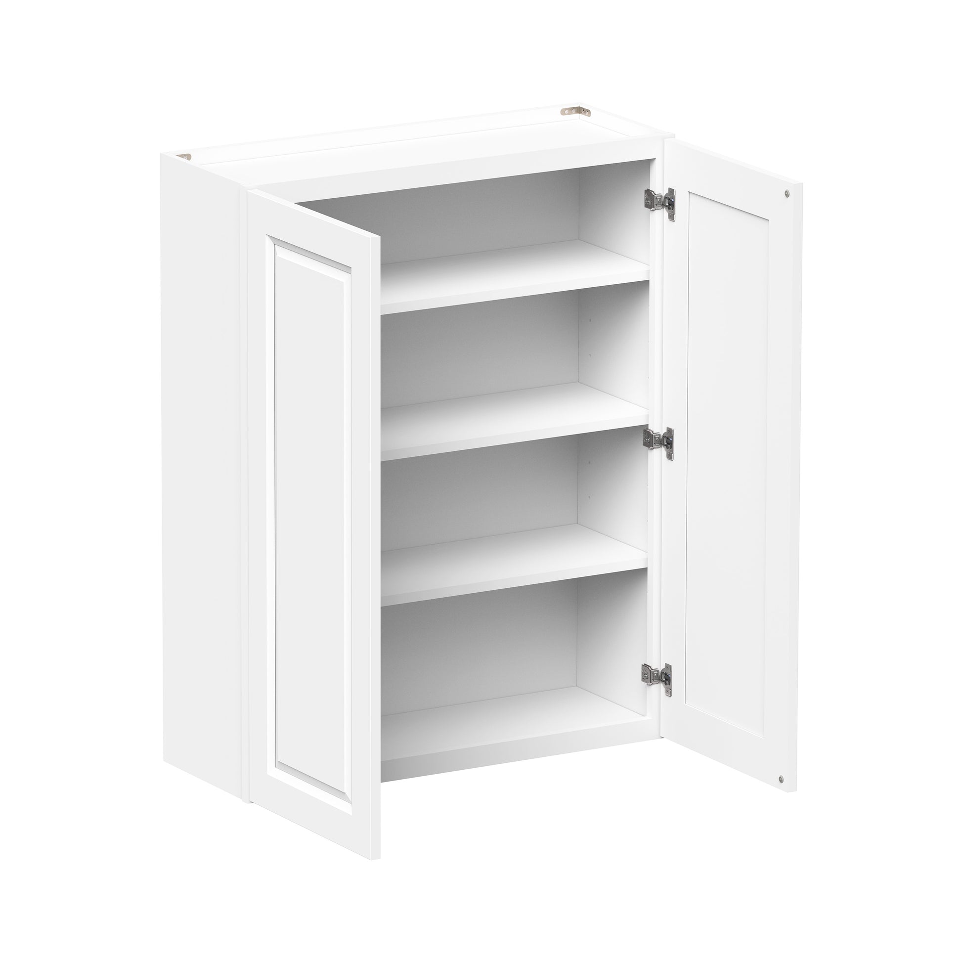 Glacier White RTA 24"-36"W x 12"D x 42"H Standard Wall Cabinets With 2 Doors & 3 Shelves