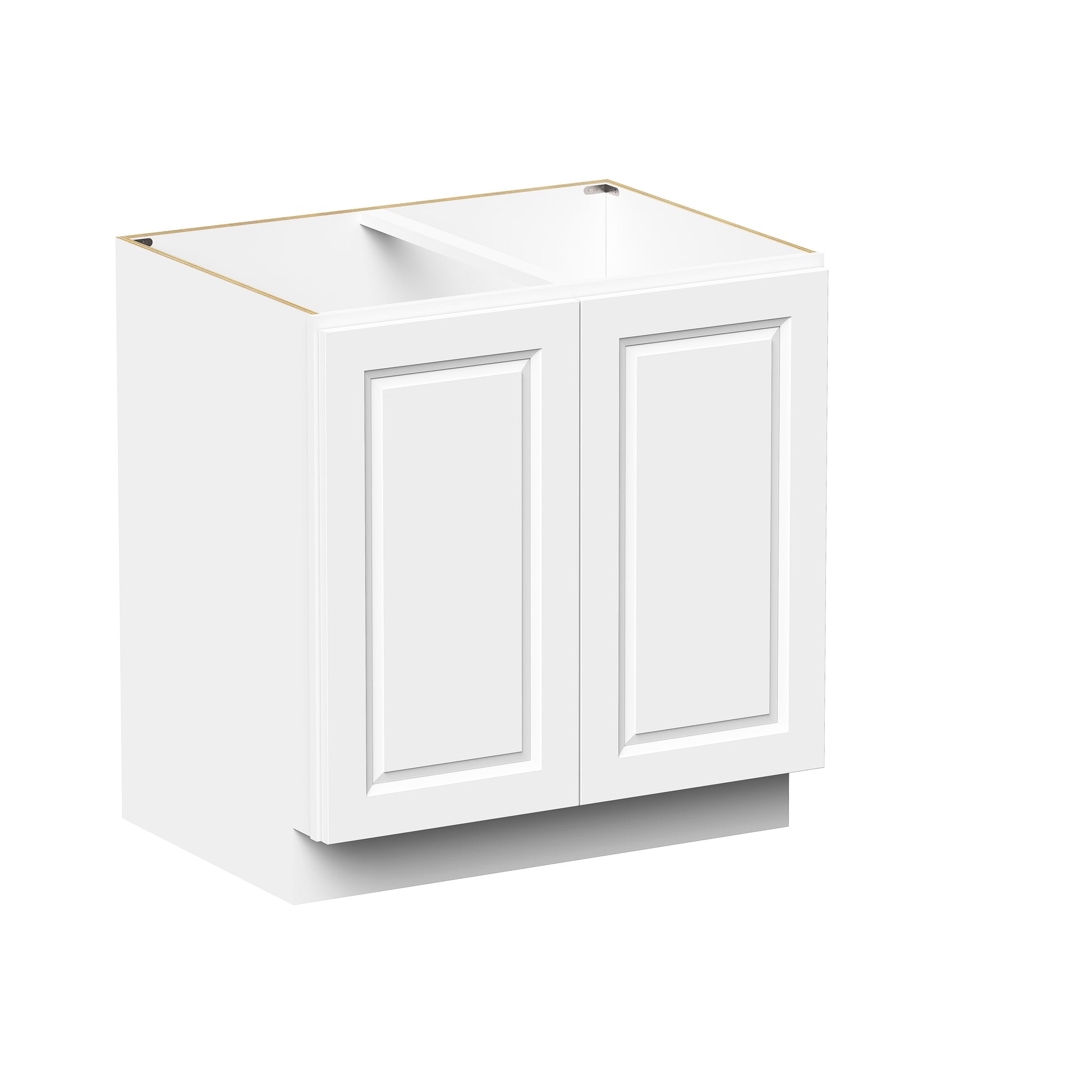 Glacier White RTA 24"-36"W x 24"D x 34.5"H Full Height Door Base Cabinets With 2 Doors & 1 Shelf