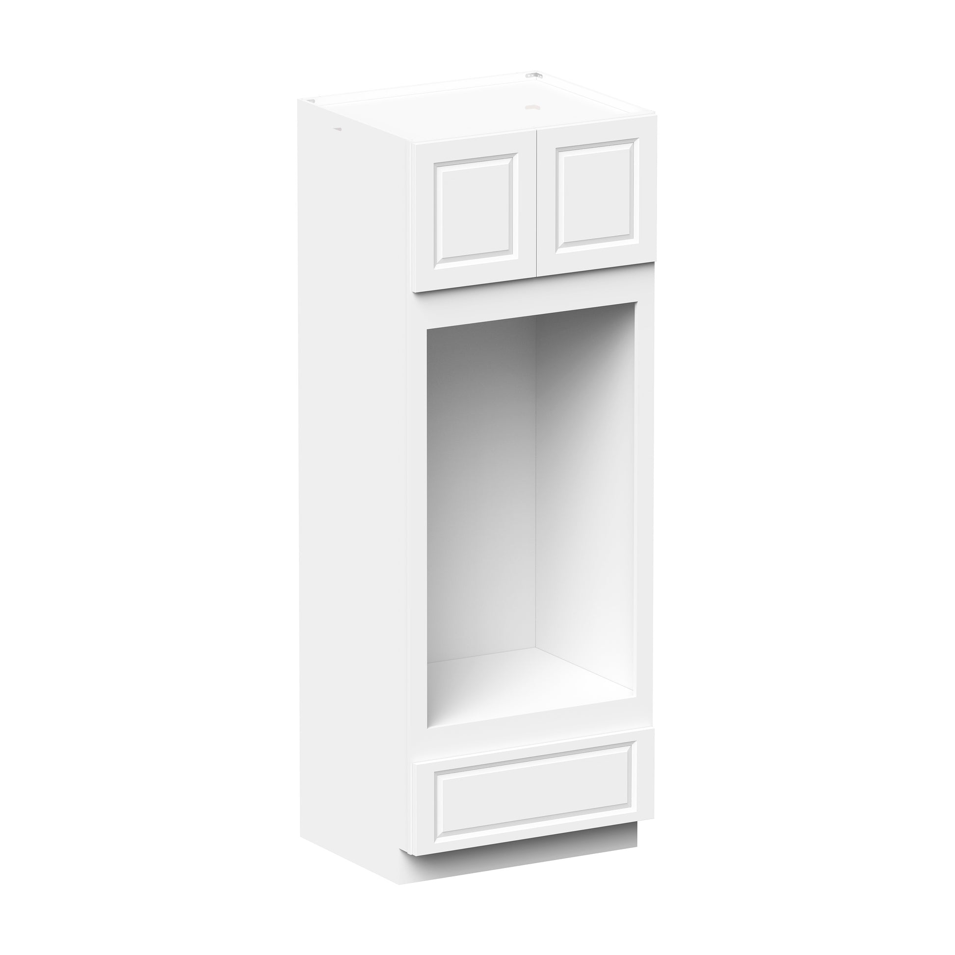 Glacier White RTA 33"W x 27"D x 84"/90"H Double Oven Cabinets With 2 Doors & 1 Drawer