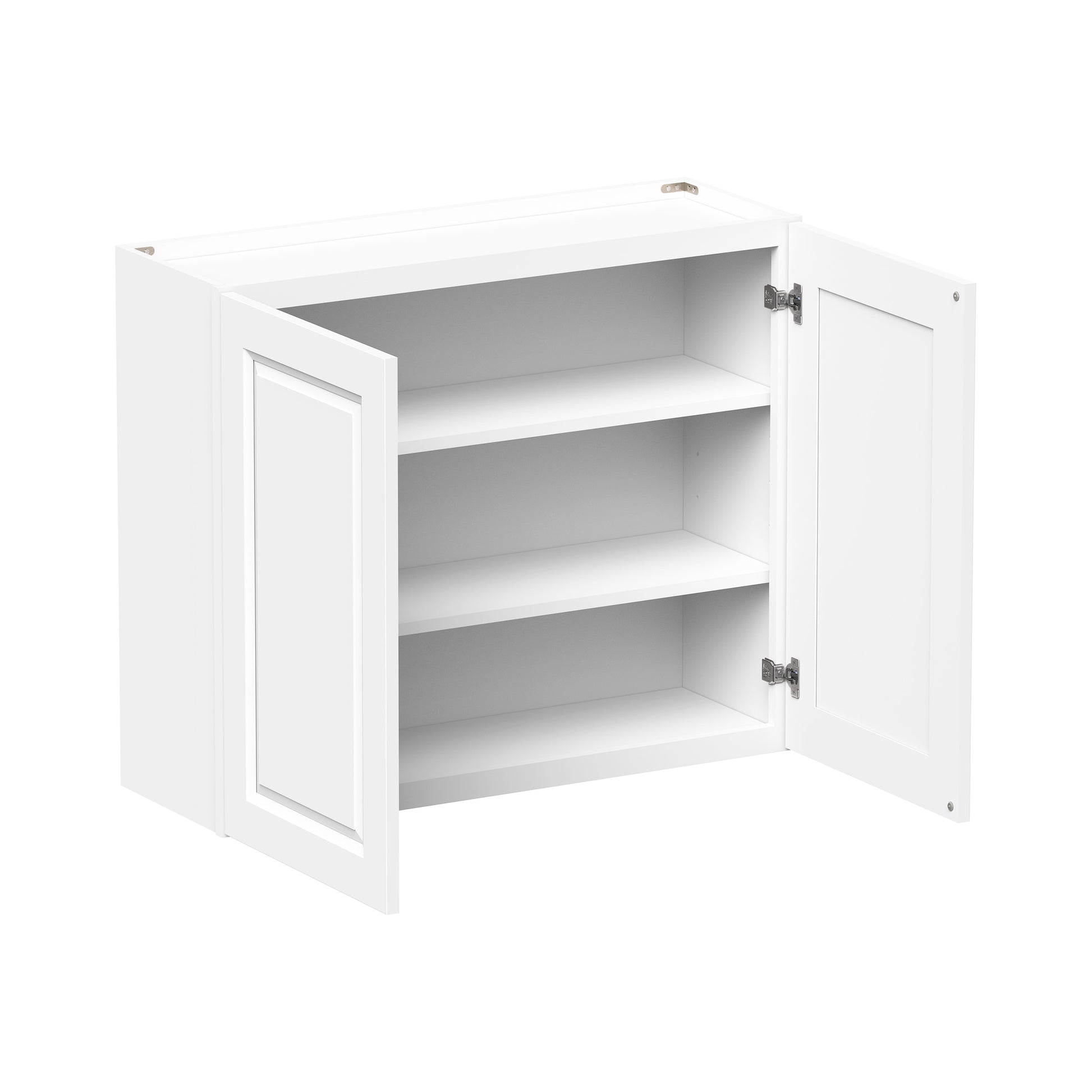 Glacier White RTA 24"-36"W x 12"D x 30"/36"H Standard Wall Cabinets With 2 Doors & 2 Shelves