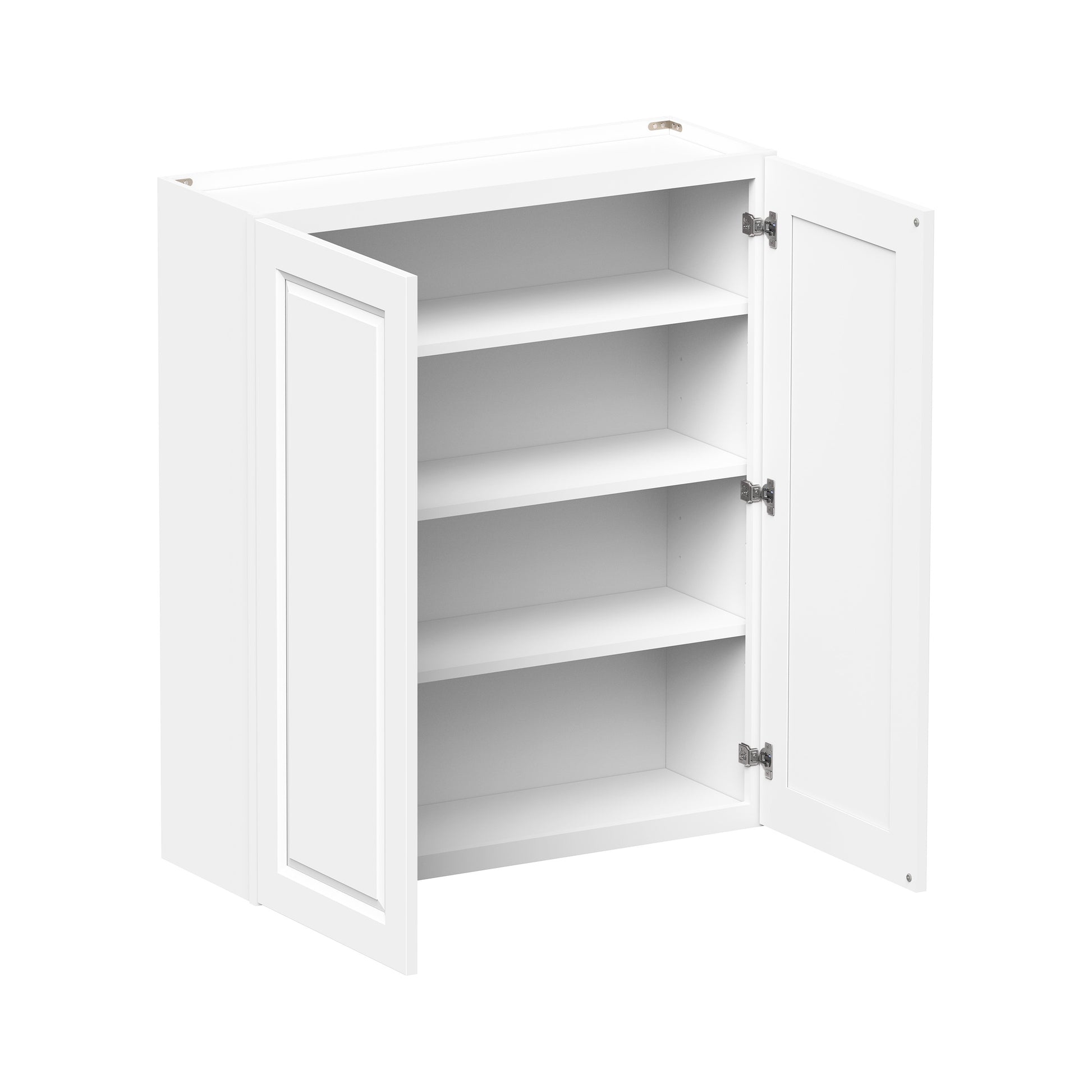 Glacier White RTA 24"-36"W x 12"D x 42"H Standard Wall Cabinets With 2 Doors & 3 Shelves