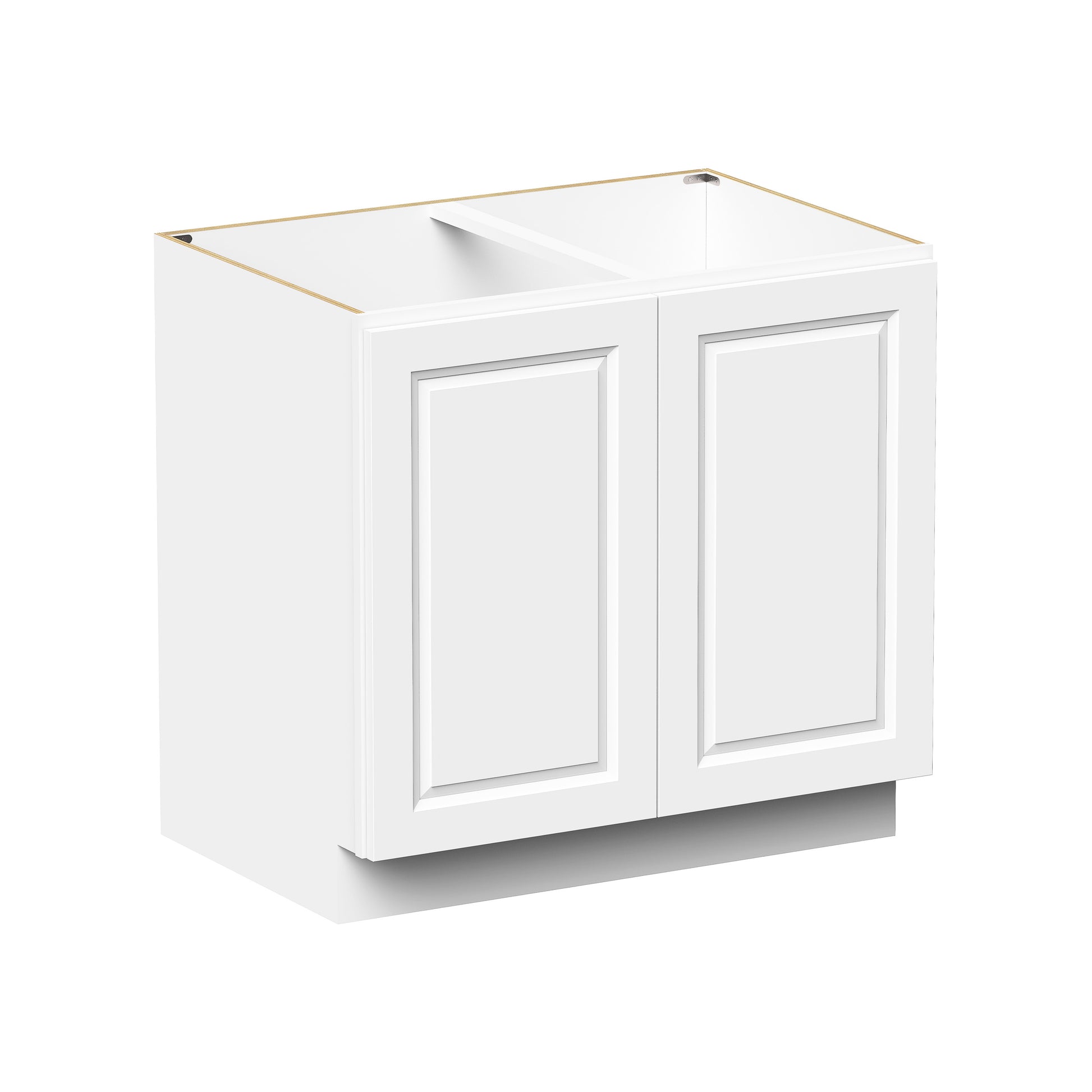 Glacier White RTA 24"-36"W x 24"D x 34.5"H Full Height Door Base Cabinets With 2 Doors & 1 Shelf