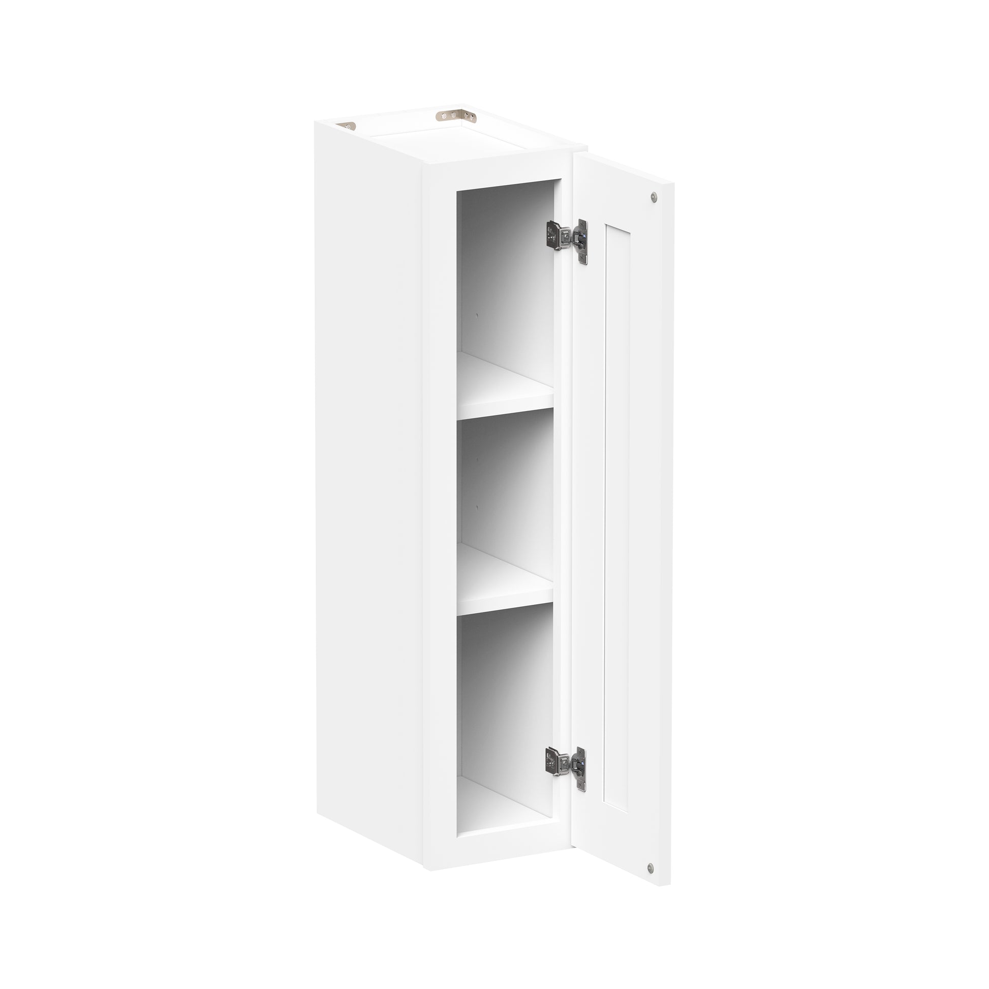 Glacier White RTA 9"-21"W x 12"D x 30"/36"H Standard Wall Cabinets With 1 Door & 2 Shelves
