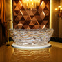 69" Sculptural Transparent Resin Freestanding Soaking Bathtub 