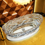 69" Sculptural Transparent Resin Freestanding Soaking Bathtub 