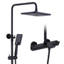11.4*7.5" Thermostatic Rain Shower System with Tub Spout in Matte Black