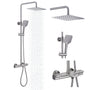 9.8" Thermostatic Rain Shower Faucet with Tub Spout in Brushed Nickel