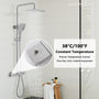 9.8" Thermostatic Rain Shower Faucet with Tub Spout in Brushed Nickel