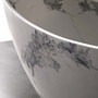 74" Sculptural Freestanding Solid Surface Bathtub with Artistic Ink-Wash Finish