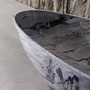 59" Egg-Shaped Solid Surface Freestanding Bathtub with Spa-Like Comfort