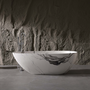 59" Egg-Shaped Solid Surface Freestanding Bathtub with Spa-Like Comfort