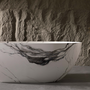 59" Egg-Shaped Solid Surface Freestanding Bathtub with Spa-Like Comfort