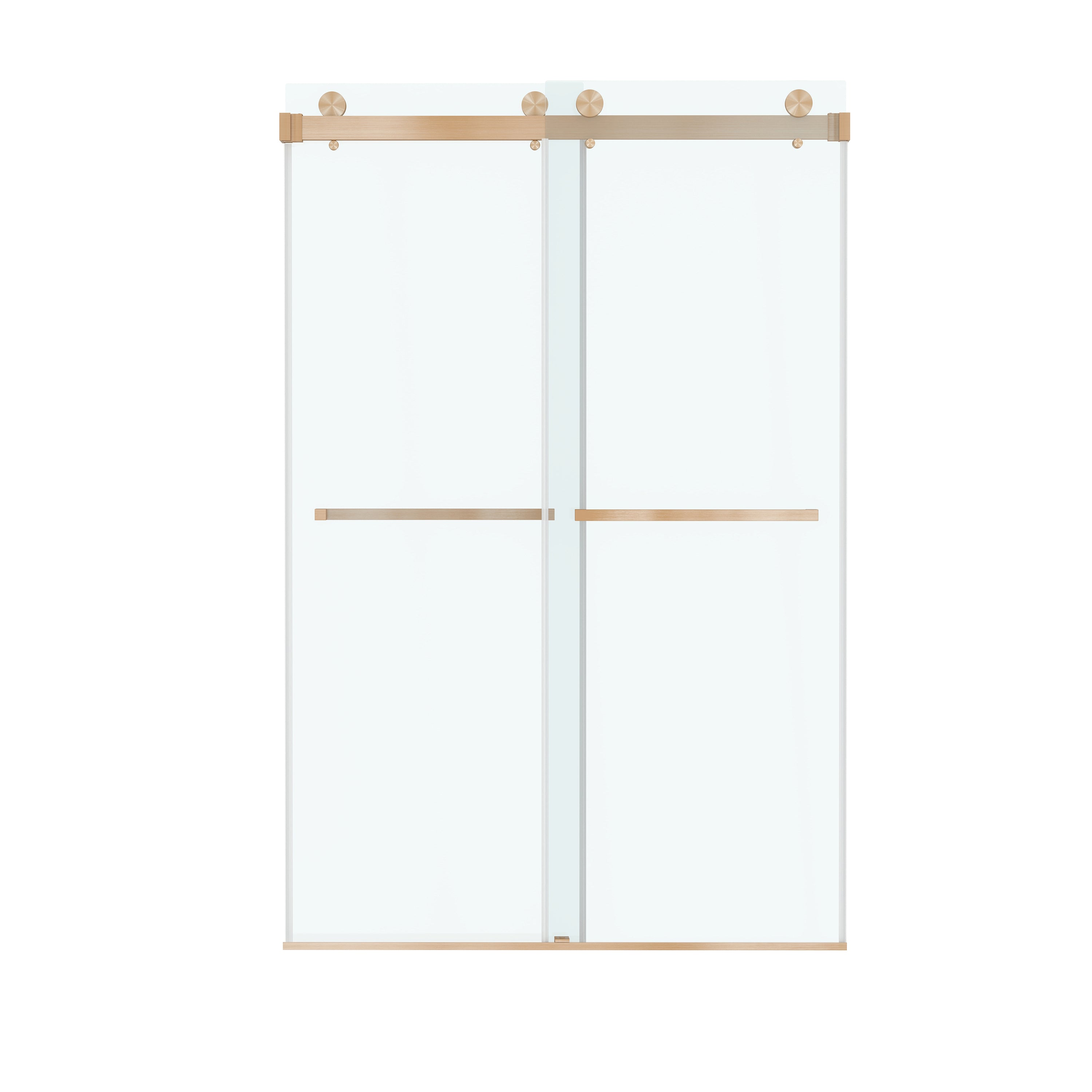 48"x76" Frameless Sliding Shower Door with Soft Close and Clear Tempered Glass
