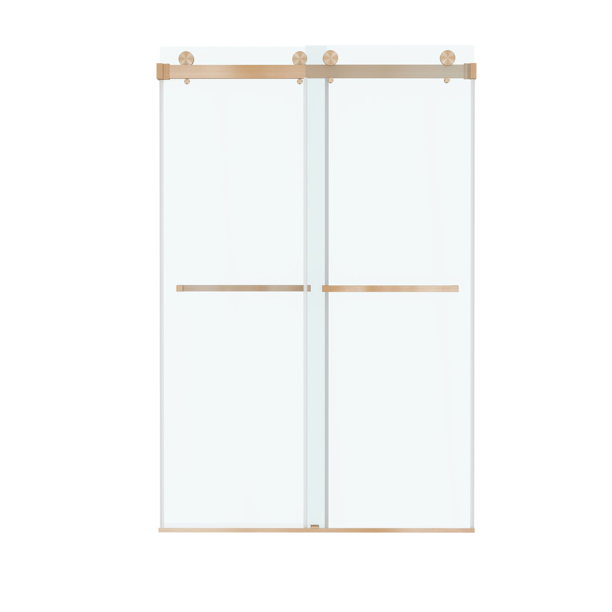 48"x76" Frameless Sliding Shower Door with Soft Close and Clear Tempered Glass