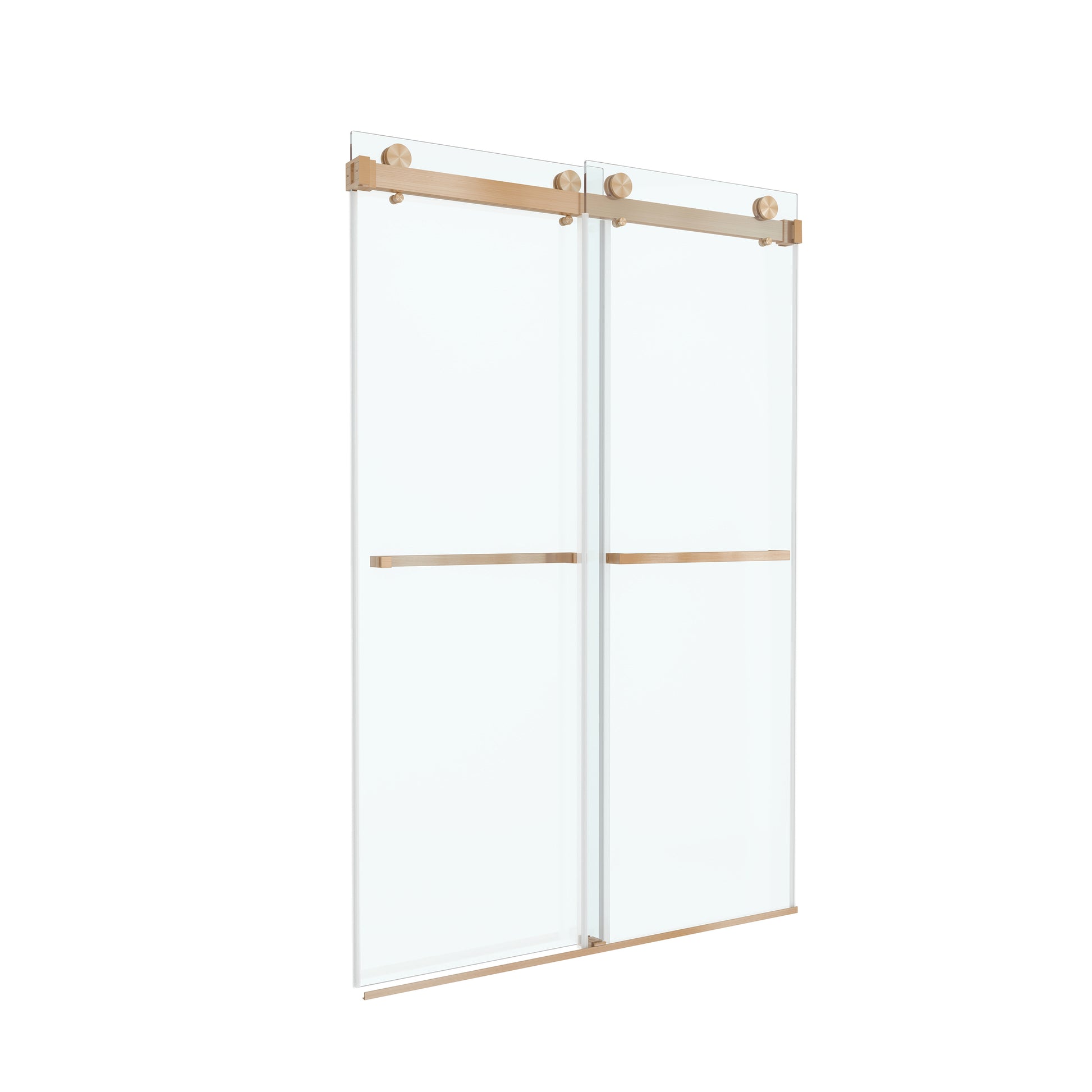 48"x76" Frameless Sliding Shower Door with Soft Close and Clear Tempered Glass