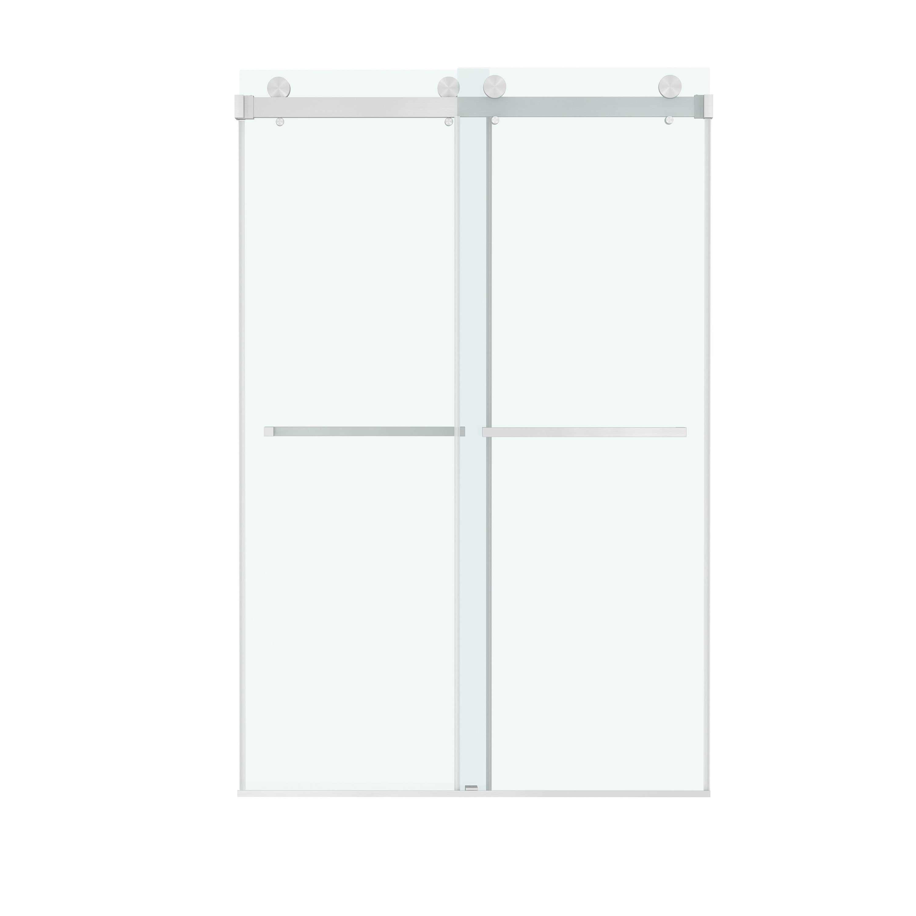 48"x76" Frameless Sliding Shower Door with Soft Close and Clear Tempered Glass