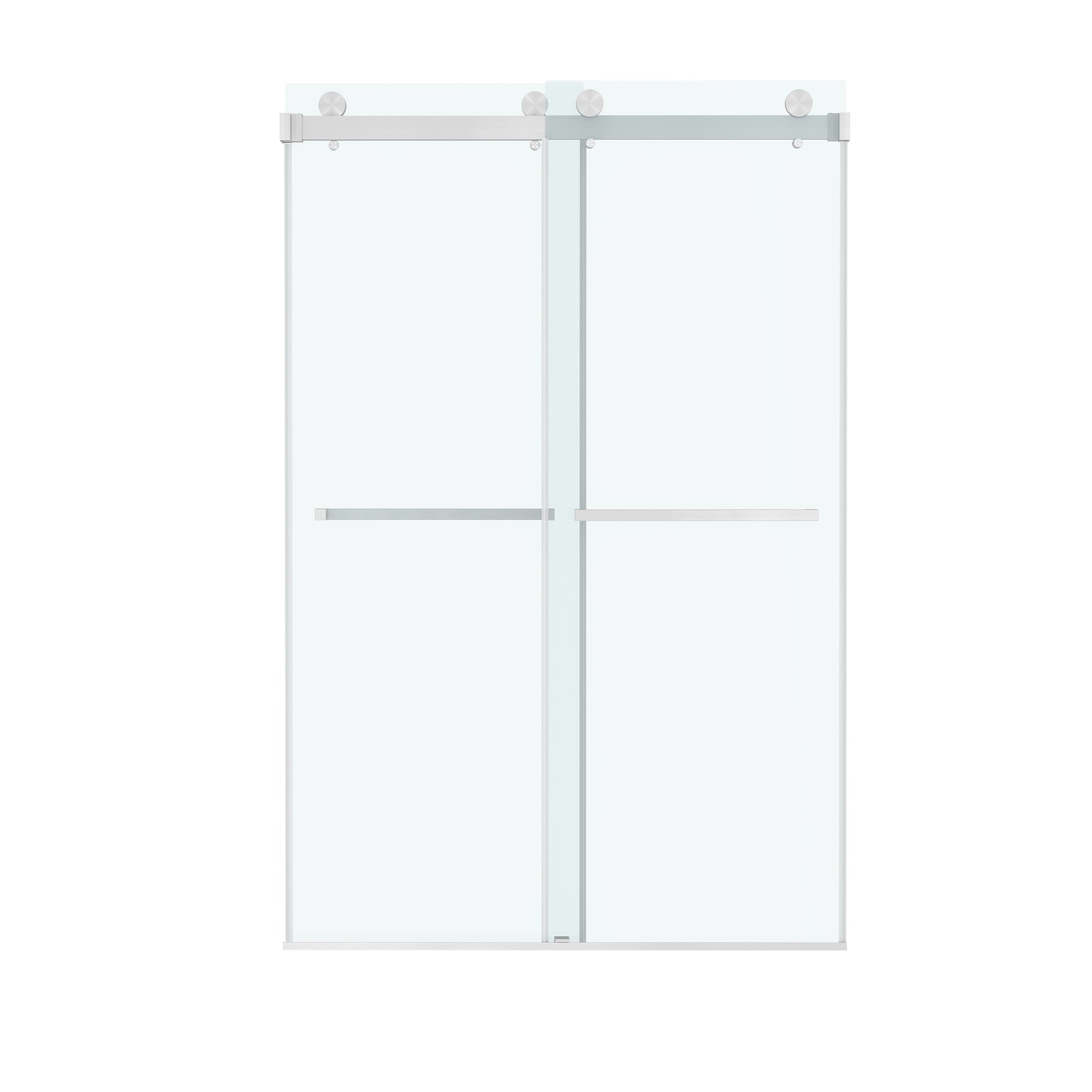 48"x76" Frameless Sliding Shower Door with Soft Close and Clear Tempered Glass