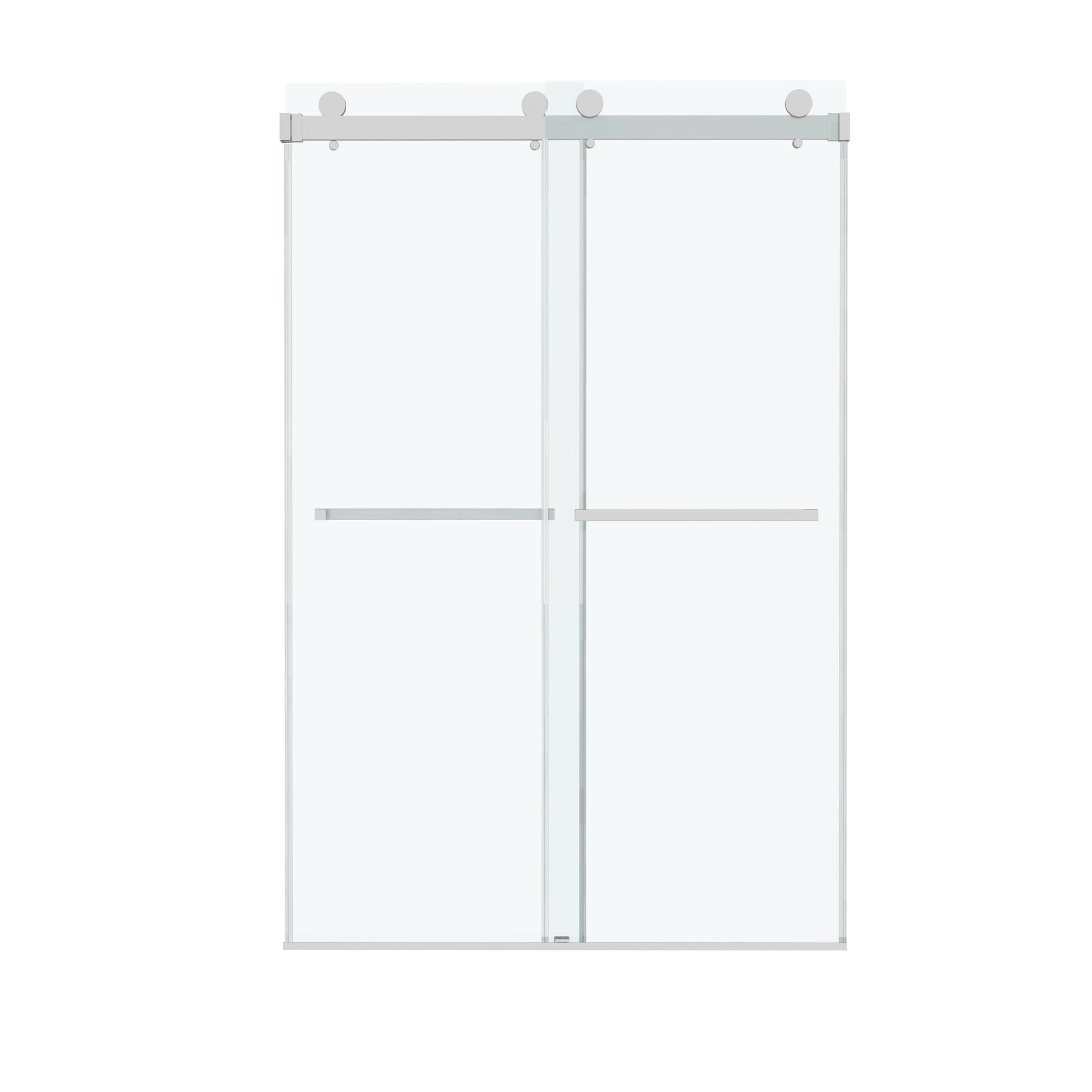 48"x76" Frameless Sliding Shower Door with Soft Close and Clear Tempered Glass