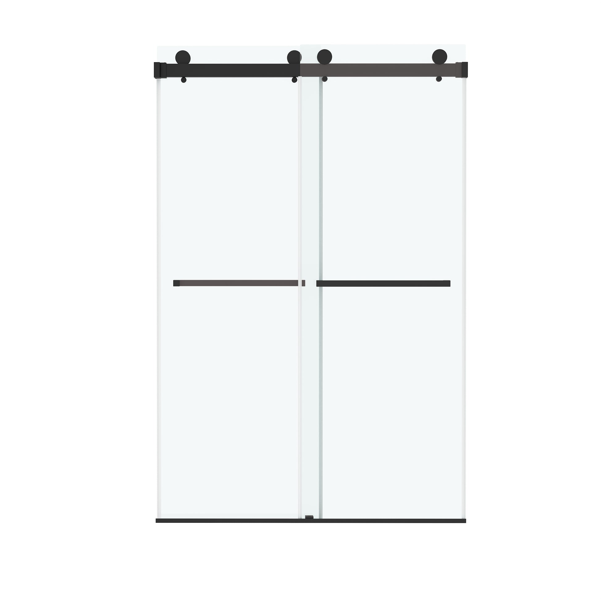 48"x76" Frameless Sliding Shower Door with Soft Close and Clear Tempered Glass
