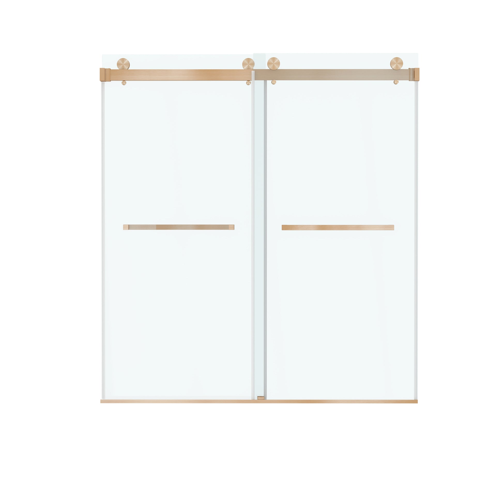 60"x66" Frameless Sliding Shower Door with Soft Close and Clear Tempered Glass