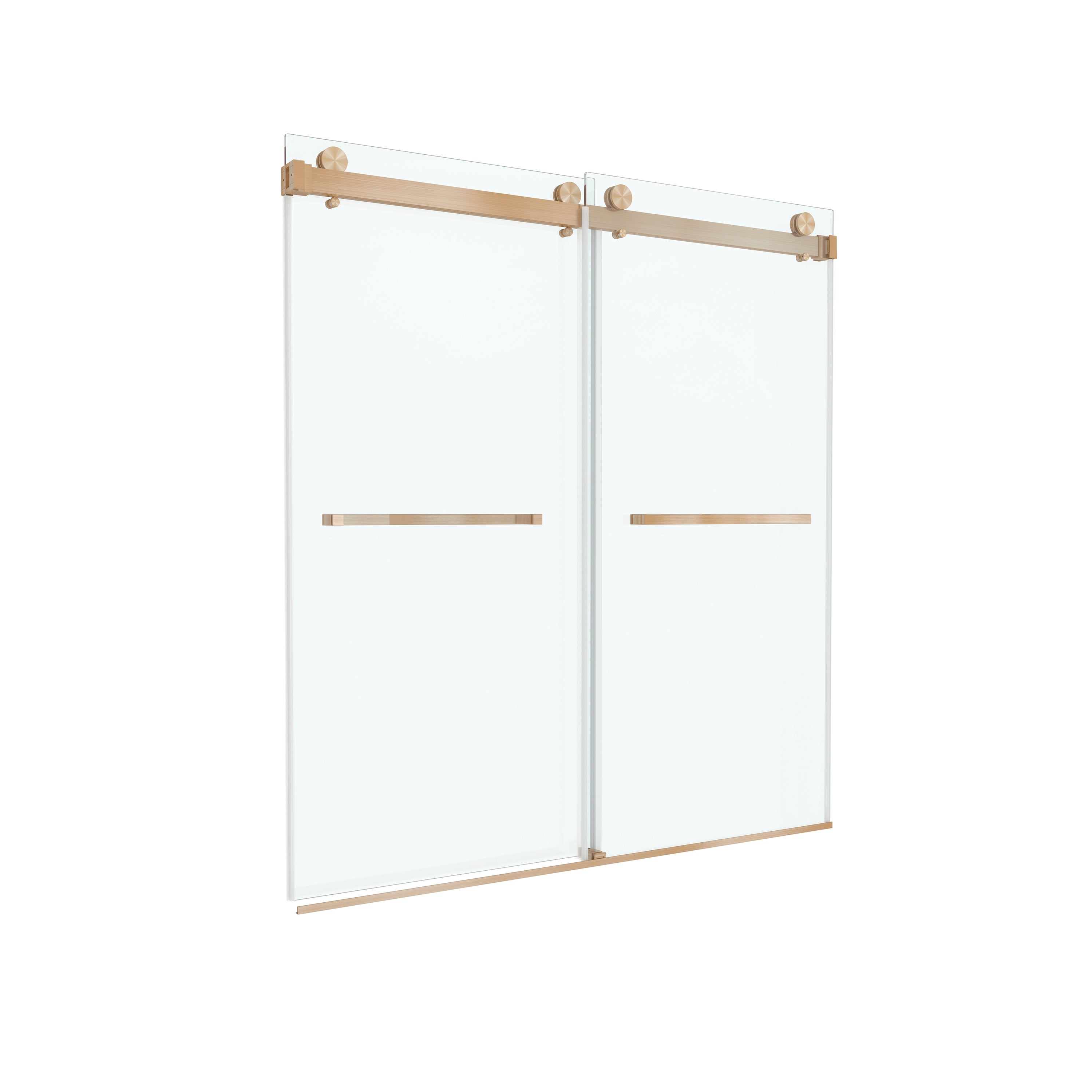 60"x66" Frameless Sliding Shower Door with Soft Close and Clear Tempered Glass