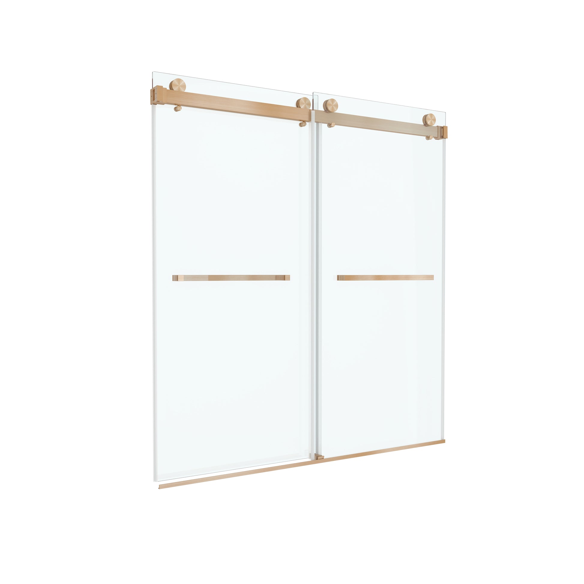 60"x66" Frameless Sliding Shower Door with Soft Close and Clear Tempered Glass