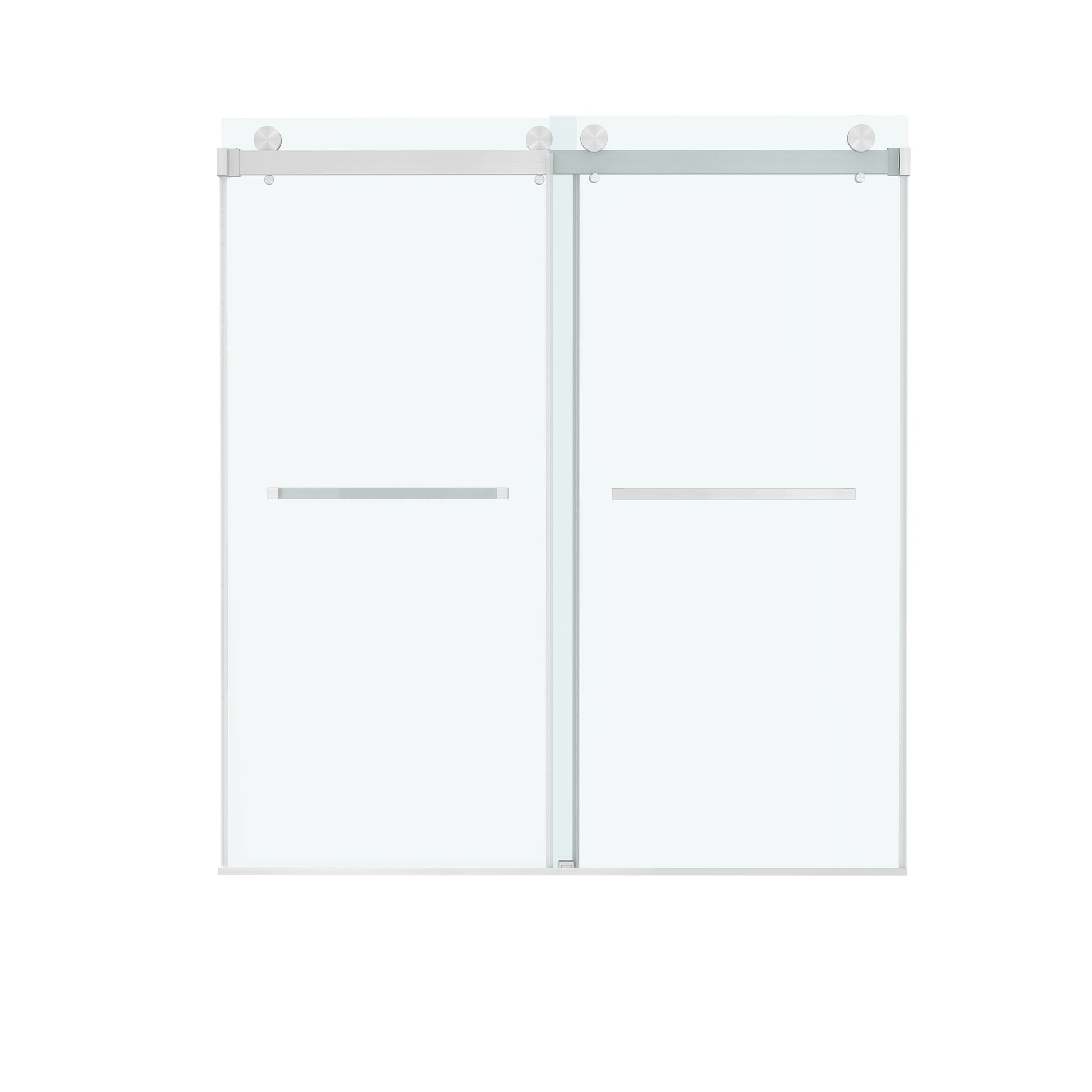 60"x66" Frameless Sliding Shower Door with Soft Close and Clear Tempered Glass