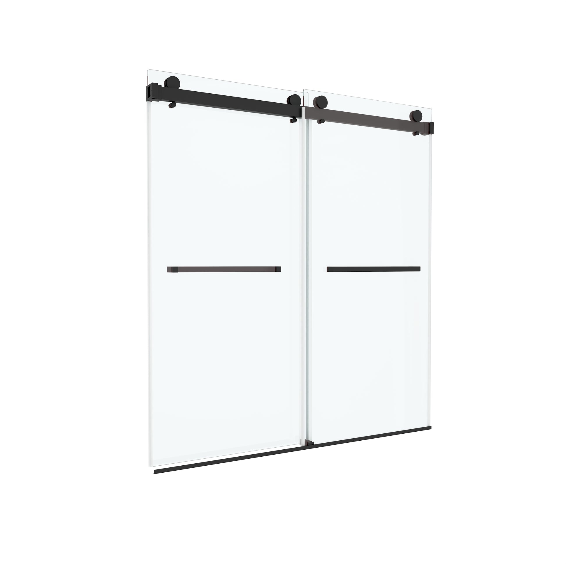 60"x66" Frameless Sliding Shower Door with Soft Close and Clear Tempered Glass