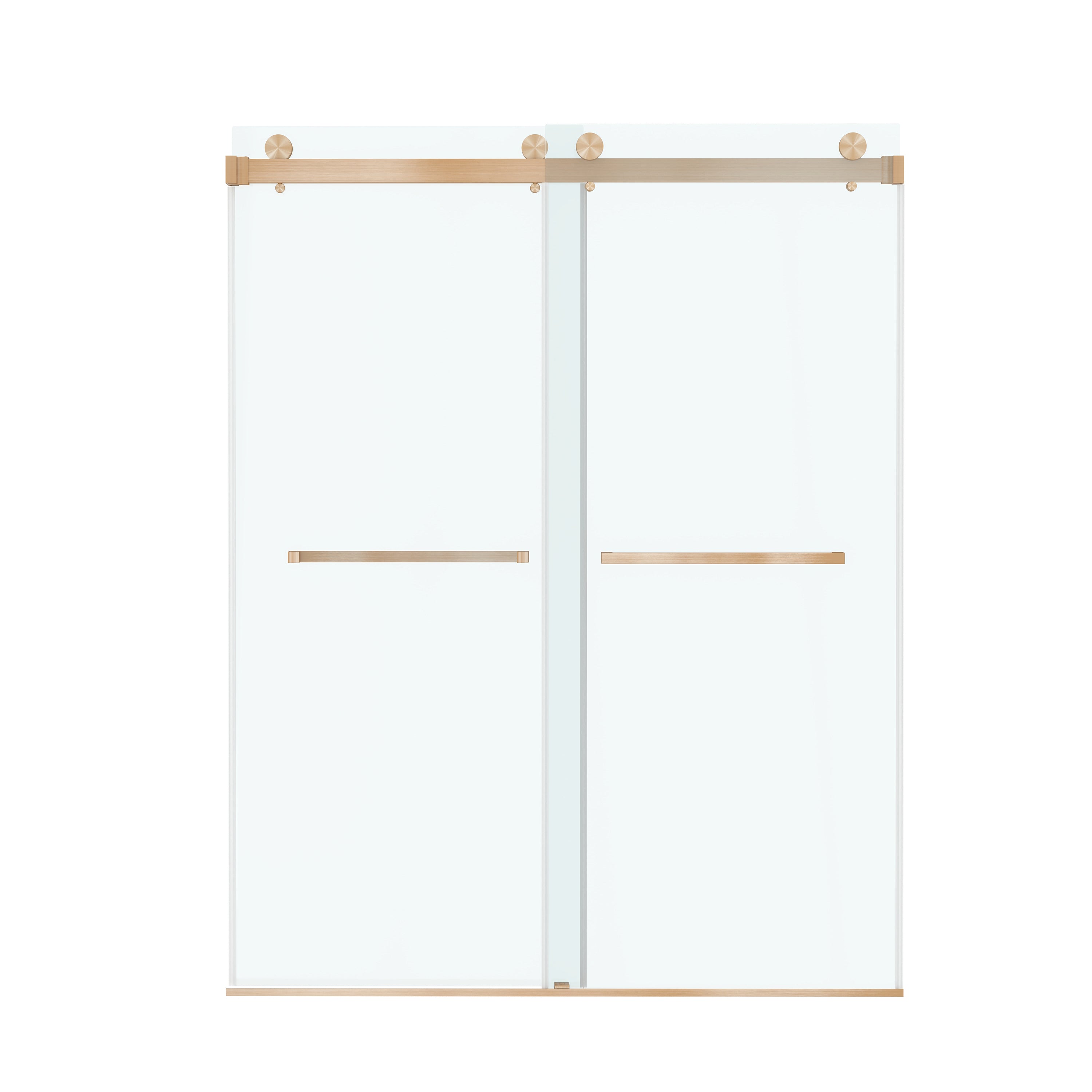 60"x76" Frameless Sliding Shower Door with Soft Close and Clear Tempered Glass