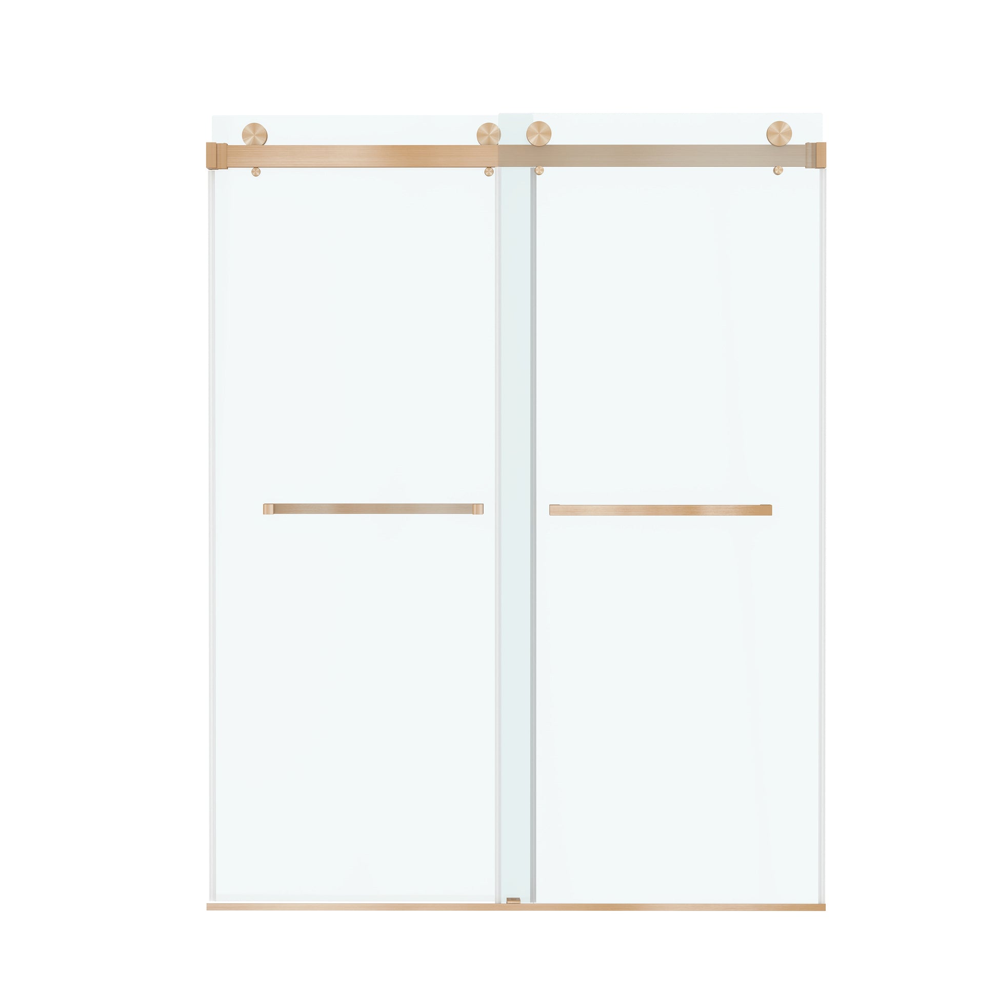 66"x76" Frameless Sliding Shower Door with Soft Close and Clear Tempered Glass