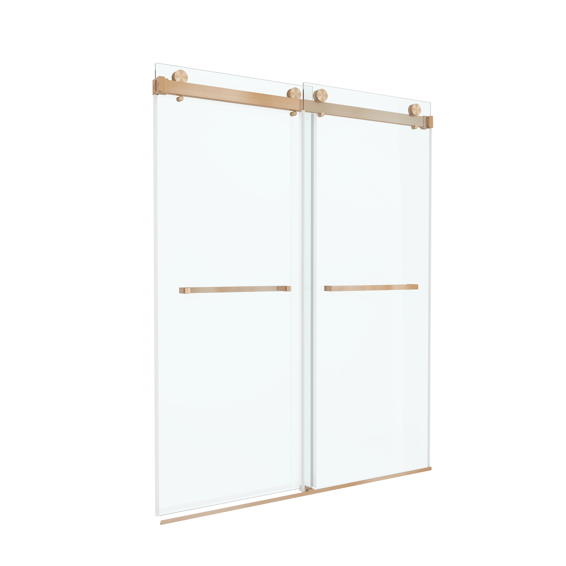 66"x76" Frameless Sliding Shower Door with Soft Close and Clear Tempered Glass