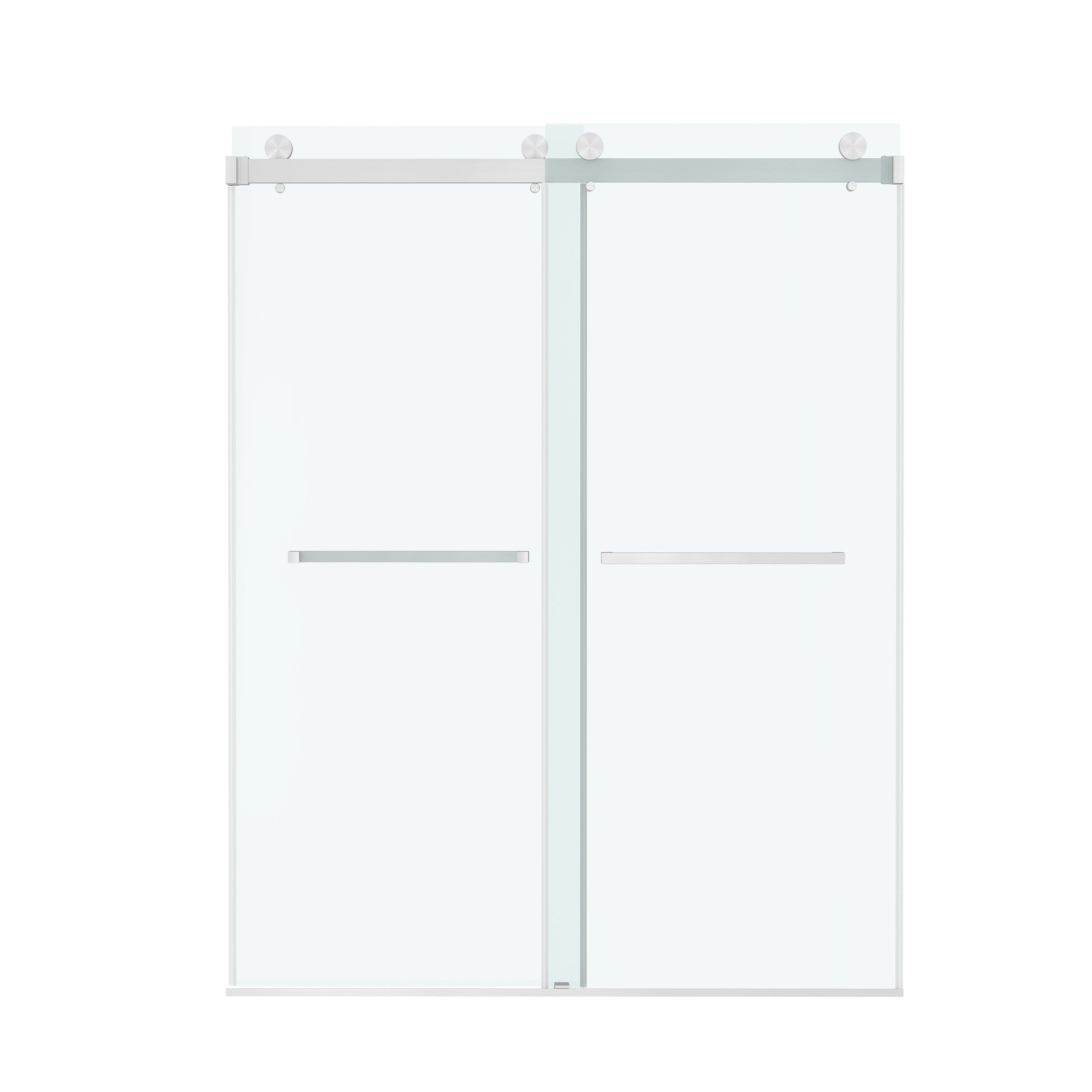 66"x76" Frameless Sliding Shower Door with Soft Close and Clear Tempered Glass