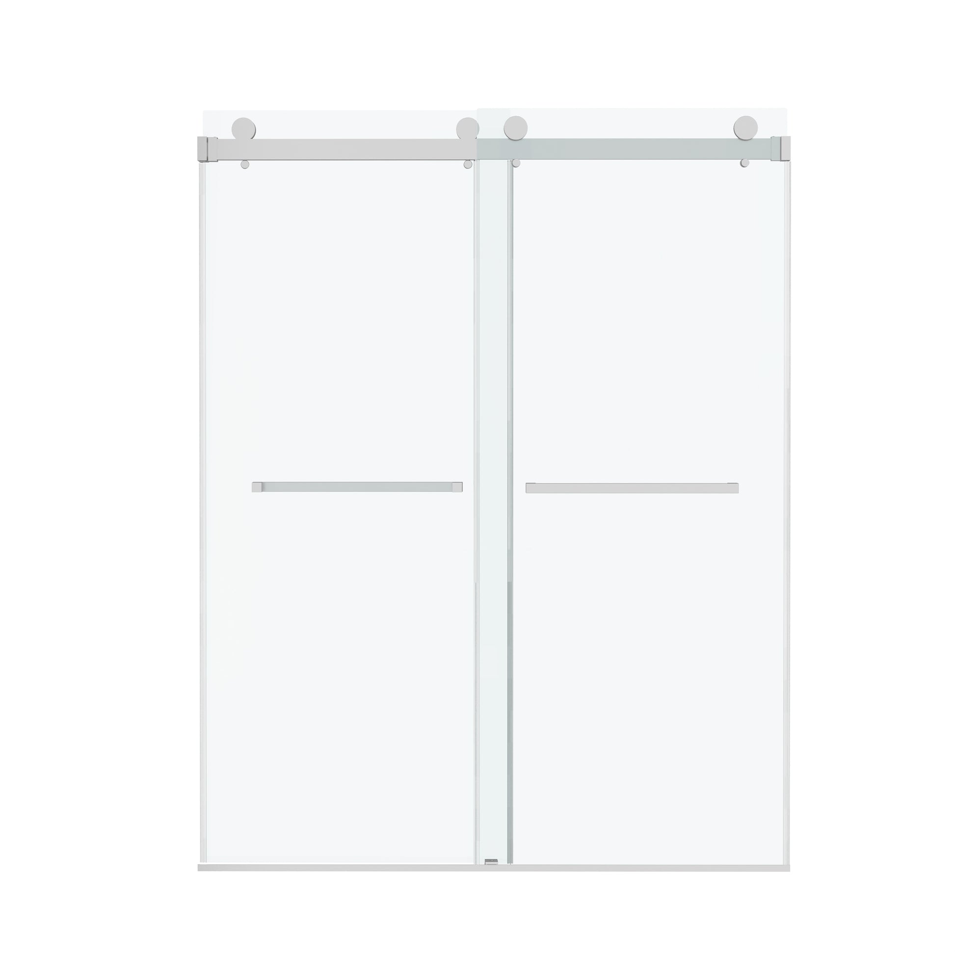 60"x76" Frameless Sliding Shower Door with Soft Close and Clear Tempered Glass