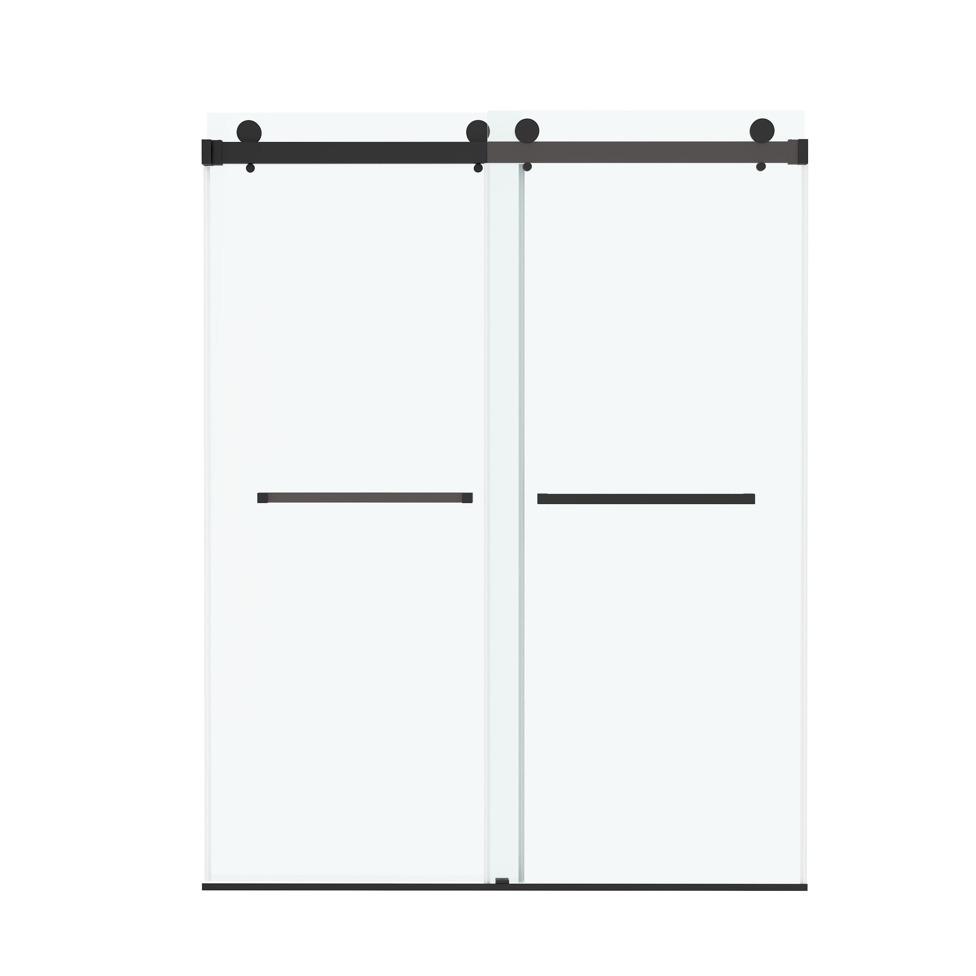60"x76" Frameless Sliding Shower Door with Soft Close and Clear Tempered Glass