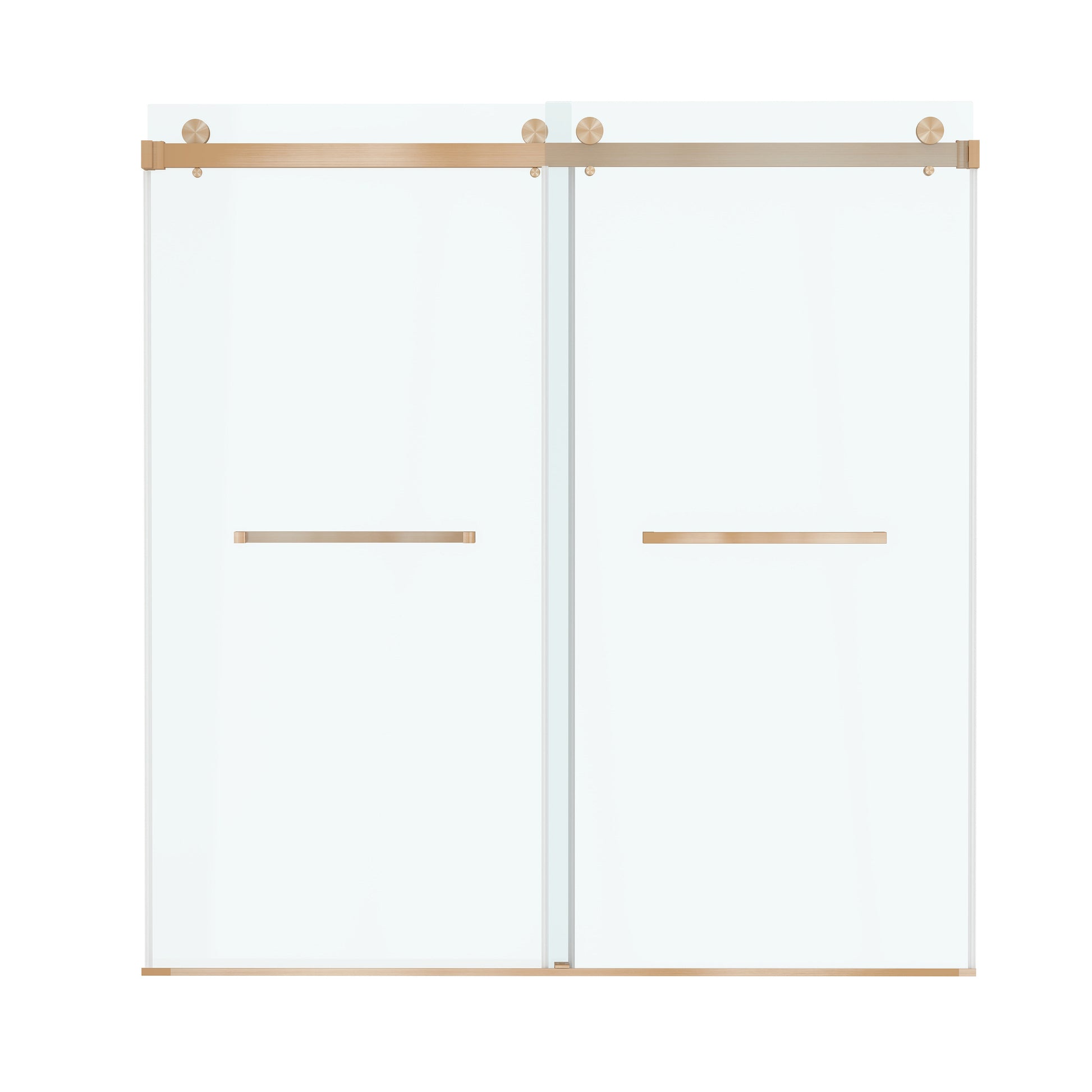 72"x76" Frameless Sliding Shower Door with Soft Close and Clear Tempered Glass