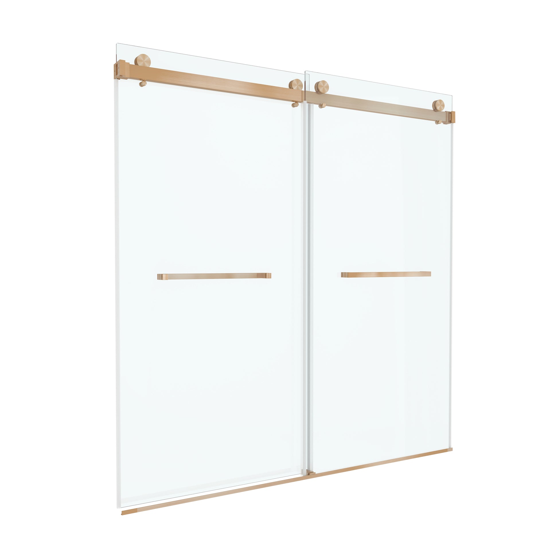 72"x76" Frameless Sliding Shower Door with Soft Close and Clear Tempered Glass