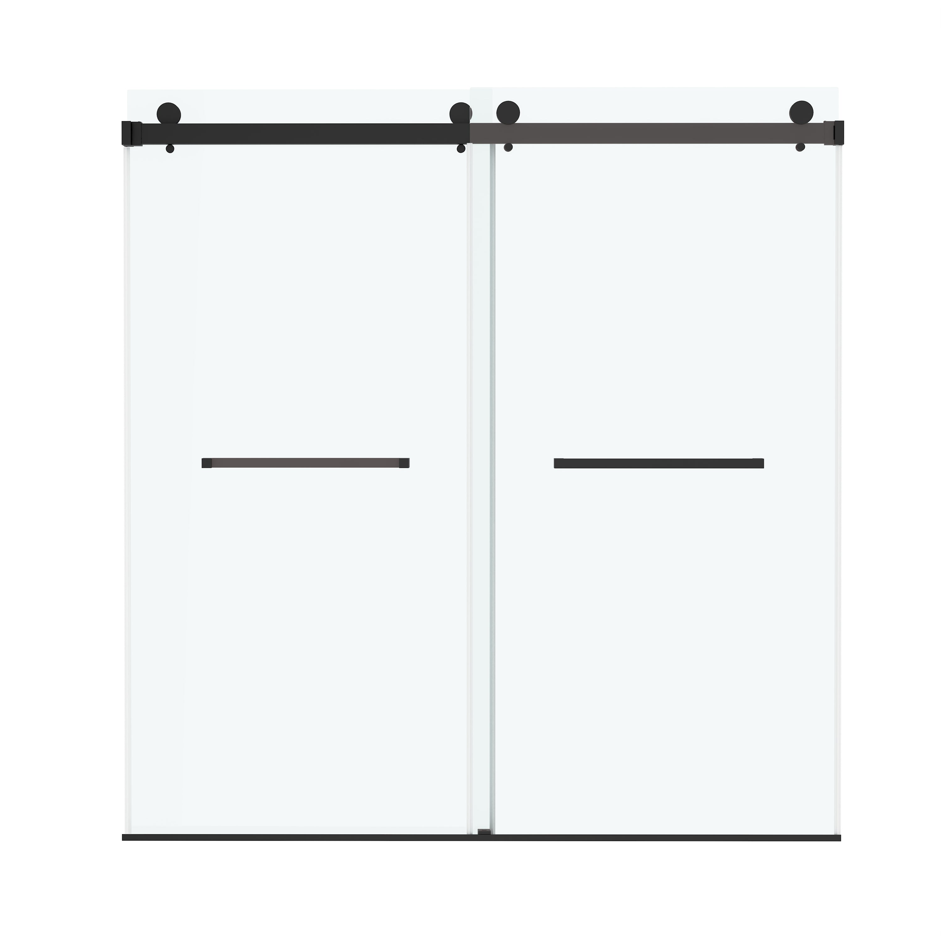 72"x76" Frameless Sliding Shower Door with Soft Close and Clear Tempered Glass