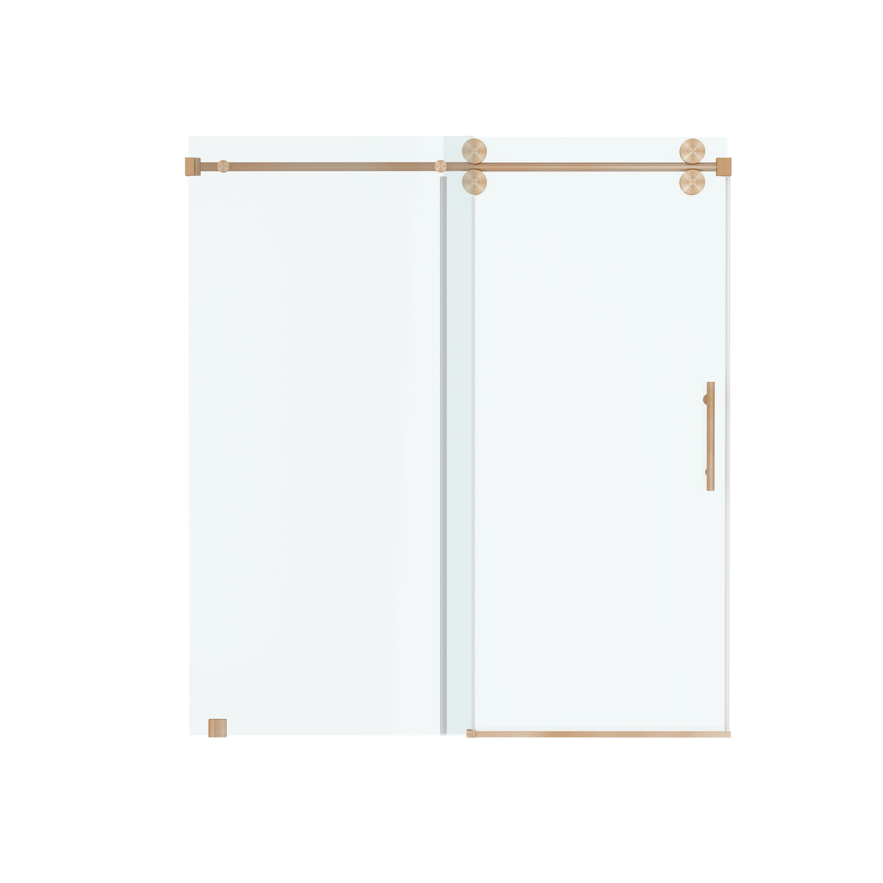60"x66" Frameless Soft-Close Sliding Shower Door in Clear Glass, Reversible Installation