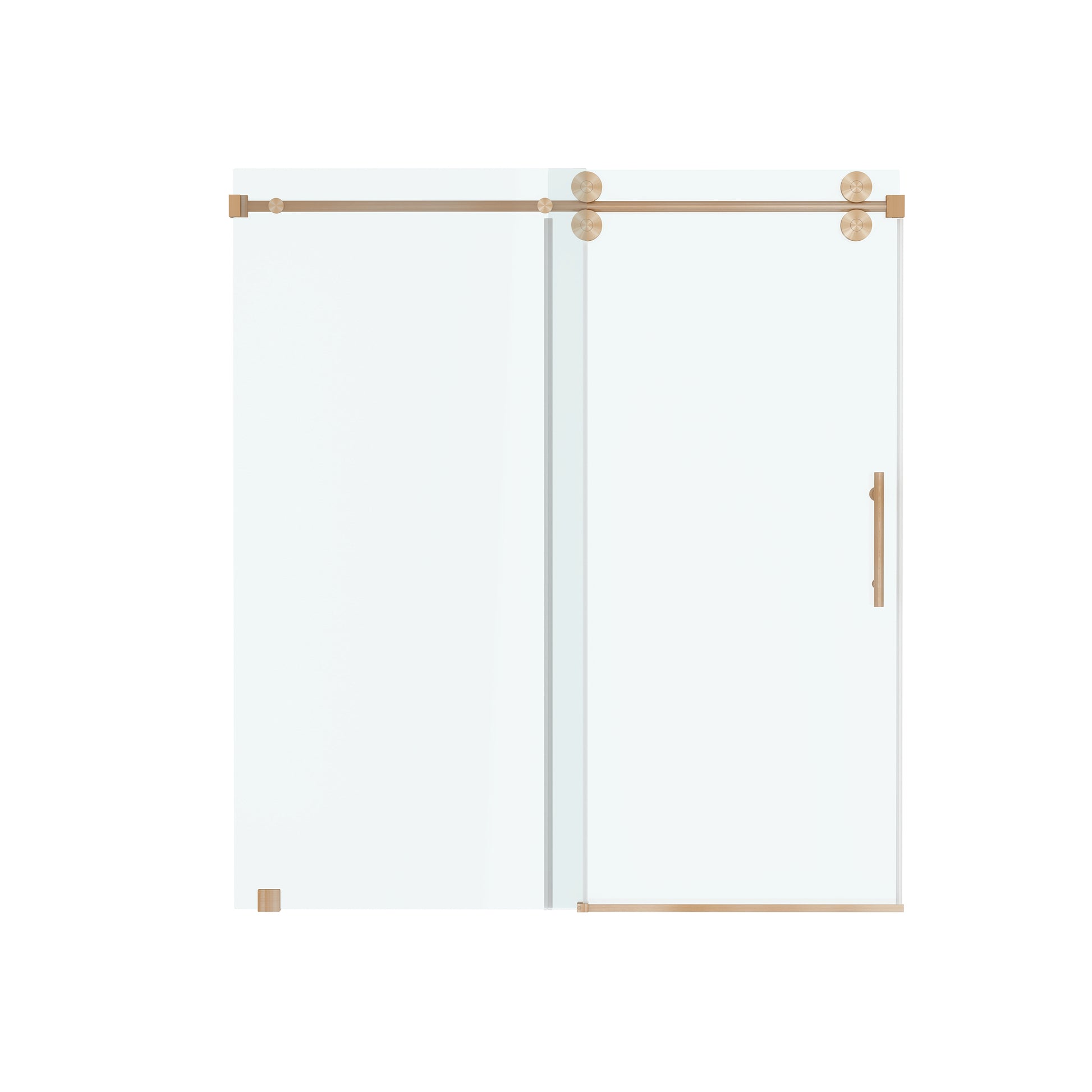 60"x66" Frameless Soft-Close Sliding Shower Door in Clear Glass, Reversible Installation