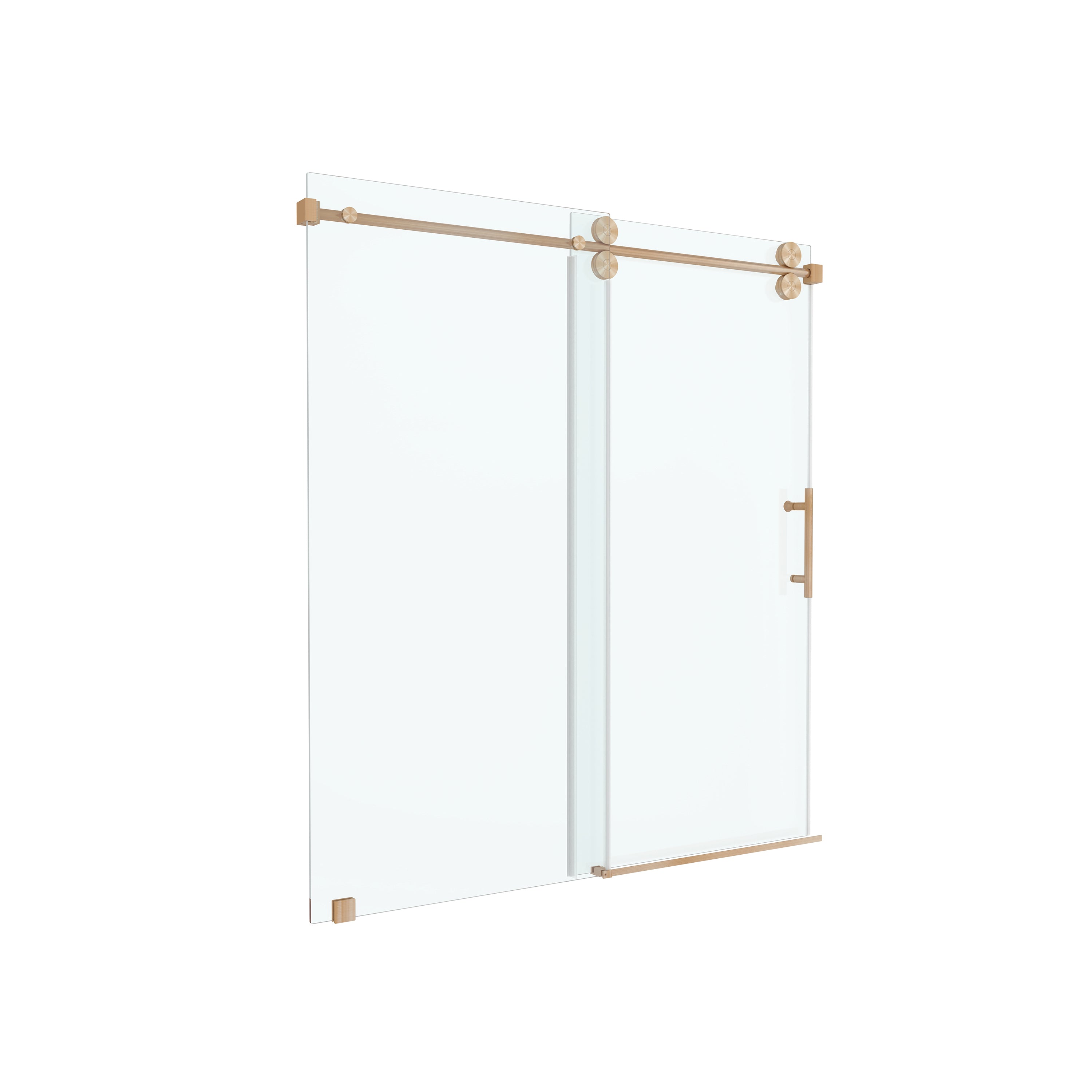 60"x66" Frameless Soft-Close Sliding Shower Door in Clear Glass, Reversible Installation