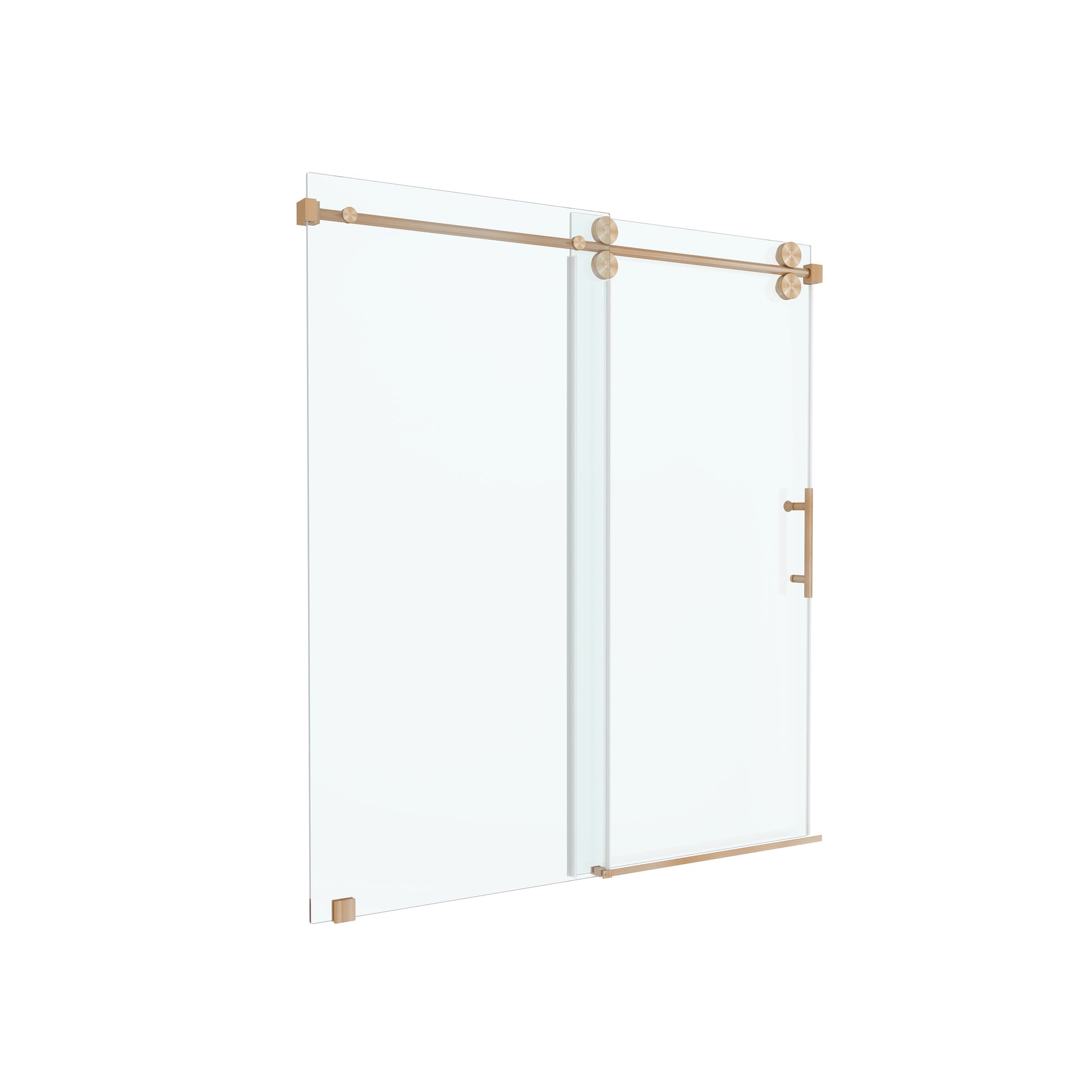 60"x66" Frameless Soft-Close Sliding Shower Door in Clear Glass, Reversible Installation