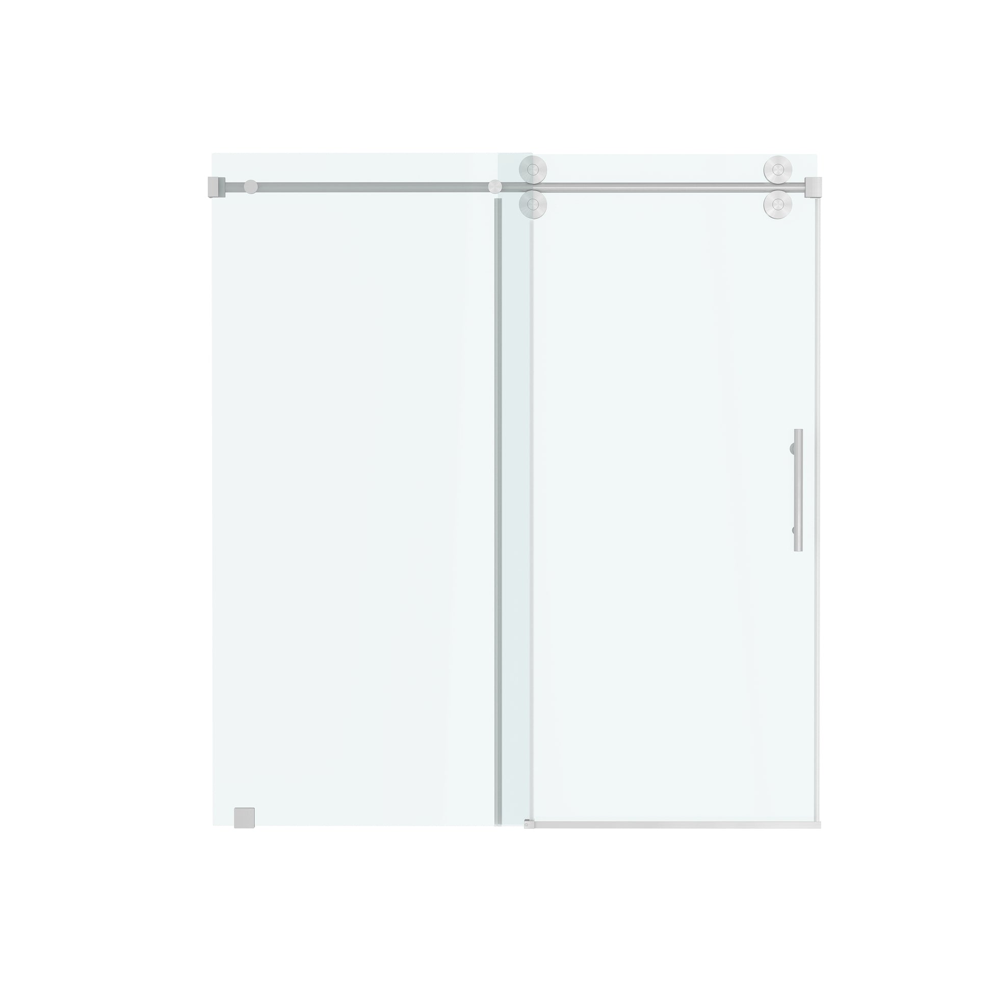 60"x66" Frameless Soft-Close Sliding Shower Door in Clear Glass, Reversible Installation