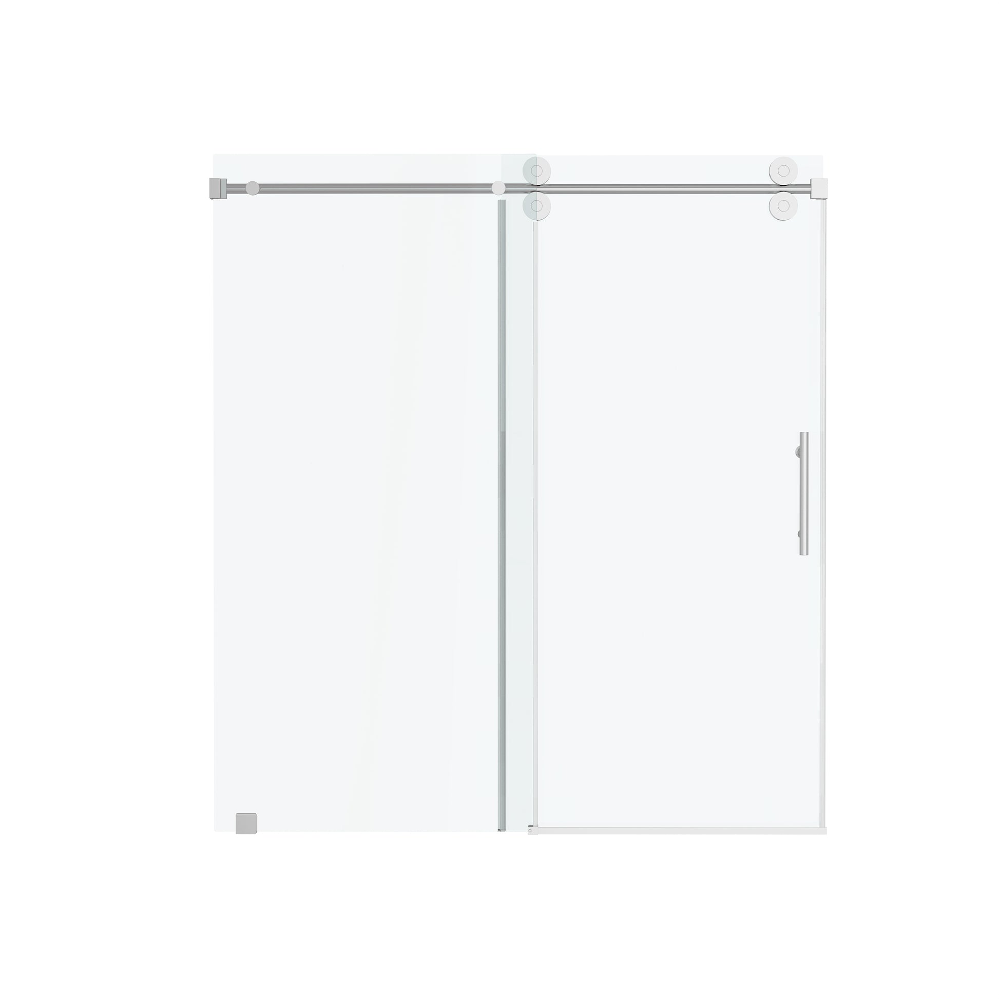 60"x66" Frameless Soft-Close Sliding Shower Door in Clear Glass, Reversible Installation
