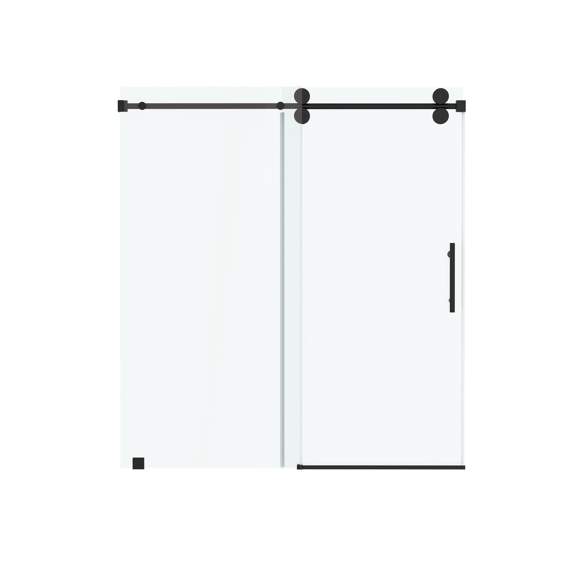 60"x66" Frameless Soft-Close Sliding Shower Door in Clear Glass, Reversible Installation